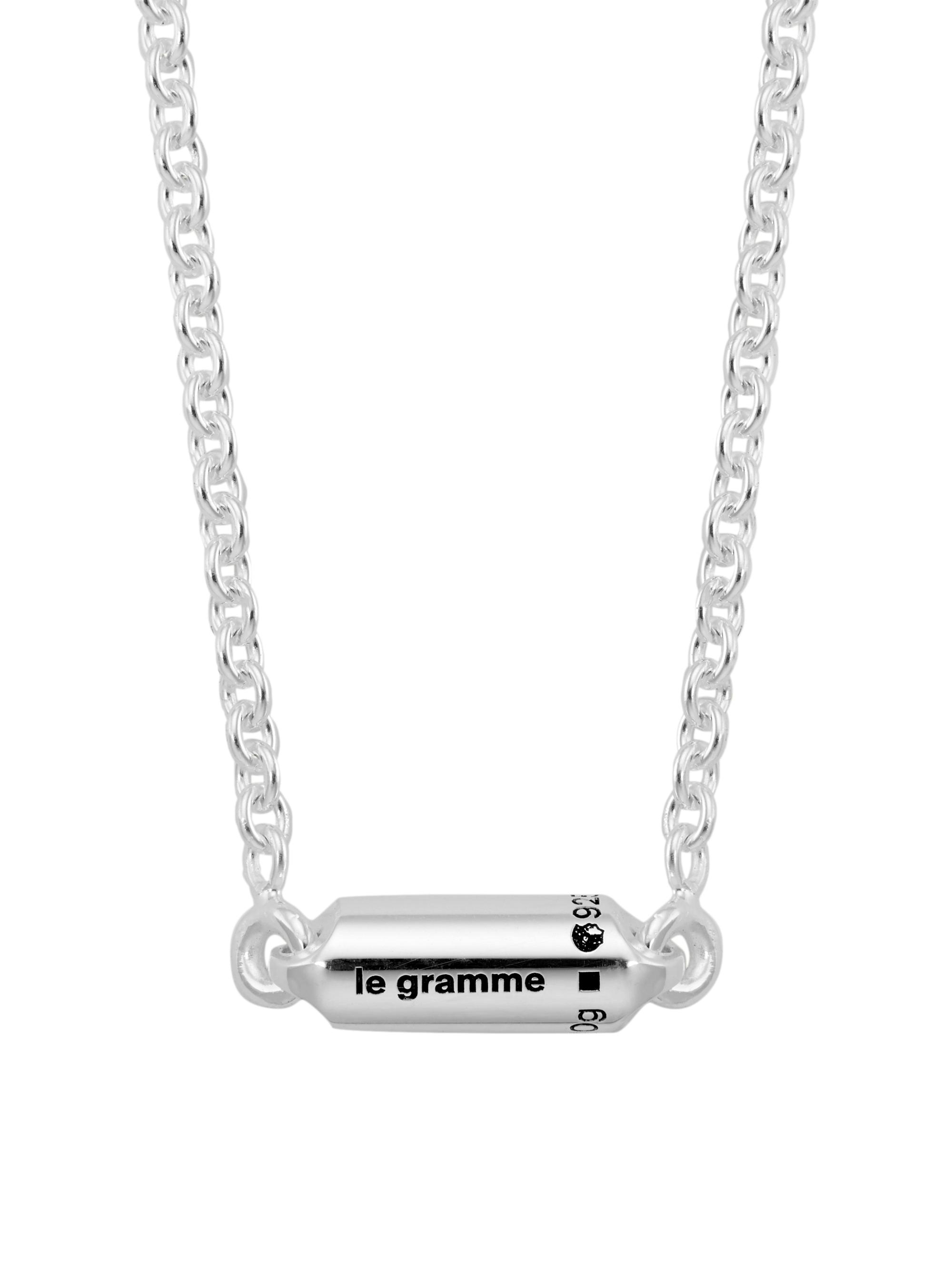 Le Gramme Men's Unisex 10G Sterling Silver Segment Pendant Necklace - Silver