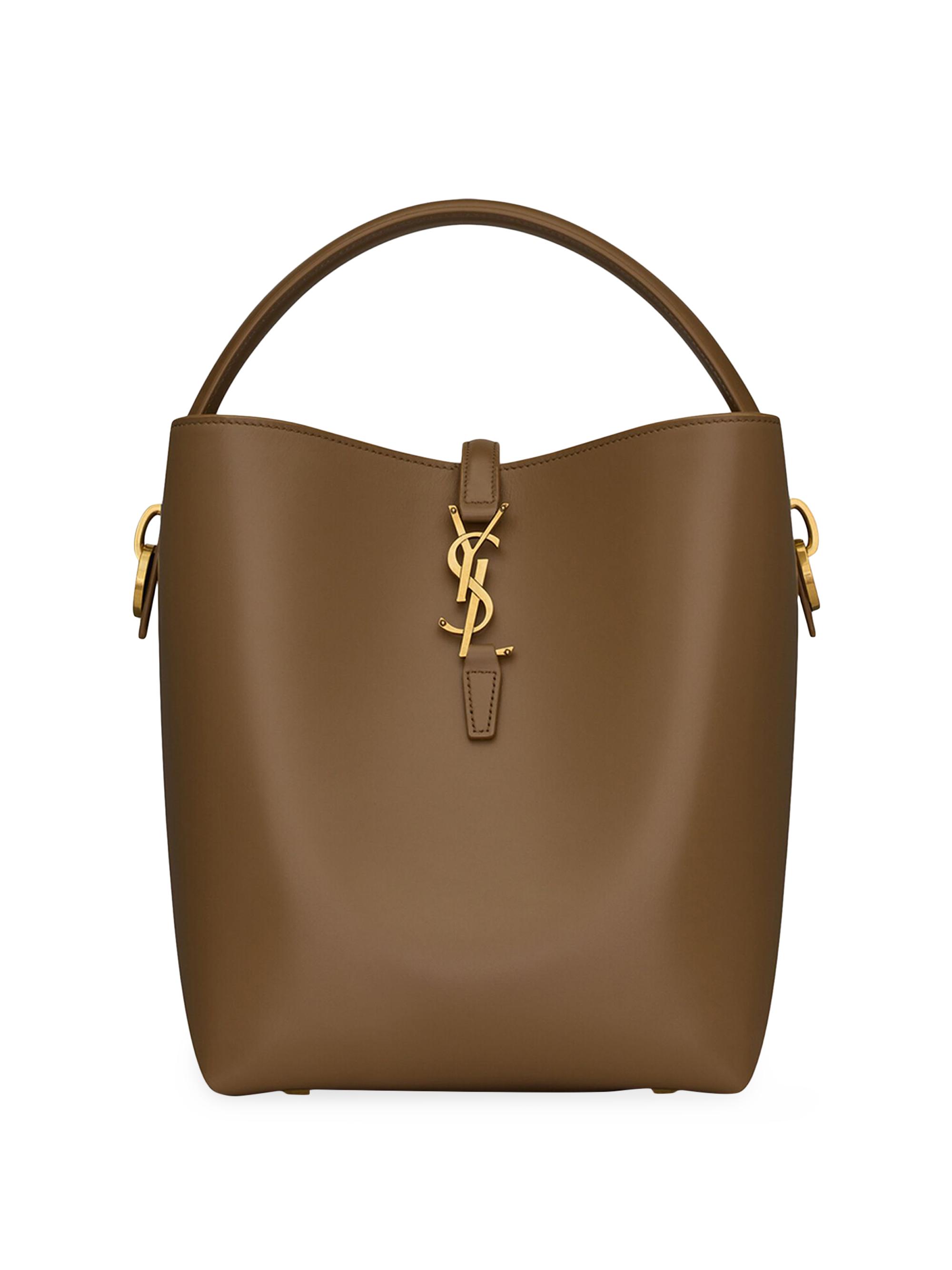 Saint Laurent Women's Le 37 in Shiny Leather - Dark Cork