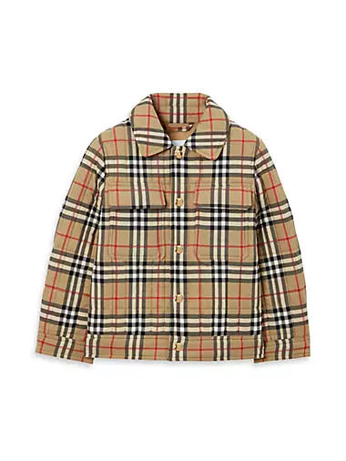 Monogram Quilted Jacket in Pink - Burberry Kids
