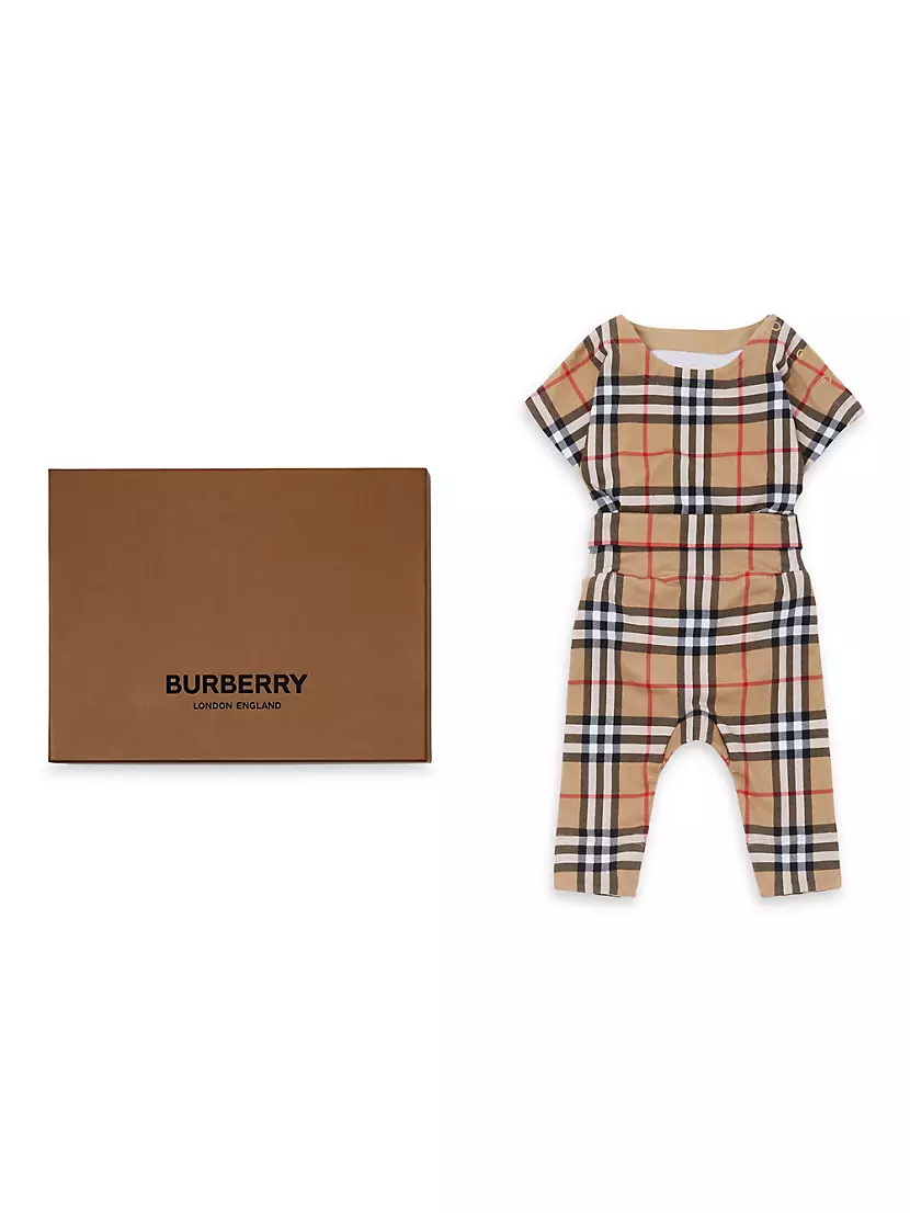 Shop Burberry Baby's Check Bodysuit & Pants Set | Saks Fifth Avenue