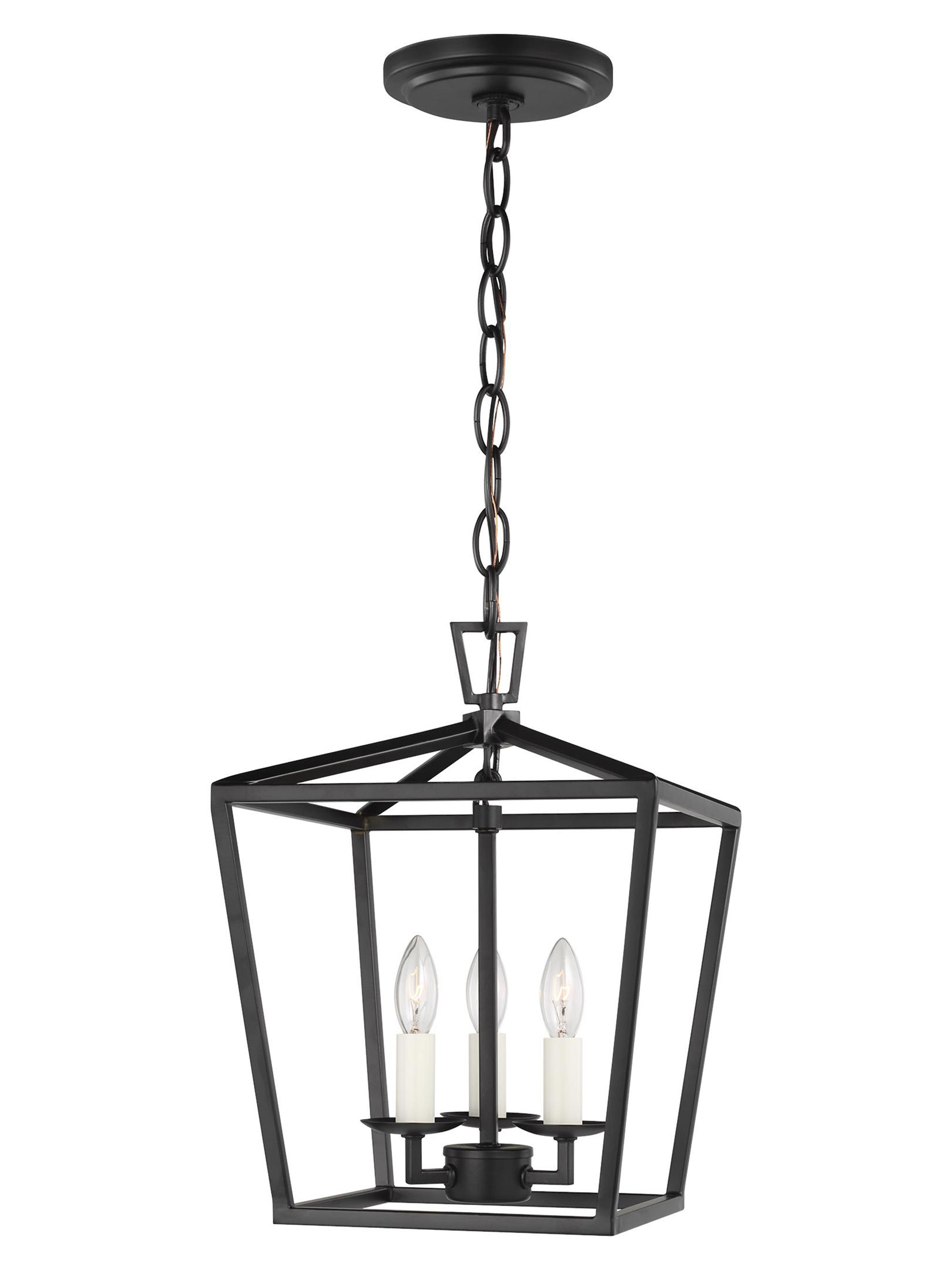 Chapman & Myers Dianna Three-Light Mini Lantern - Midnight Black