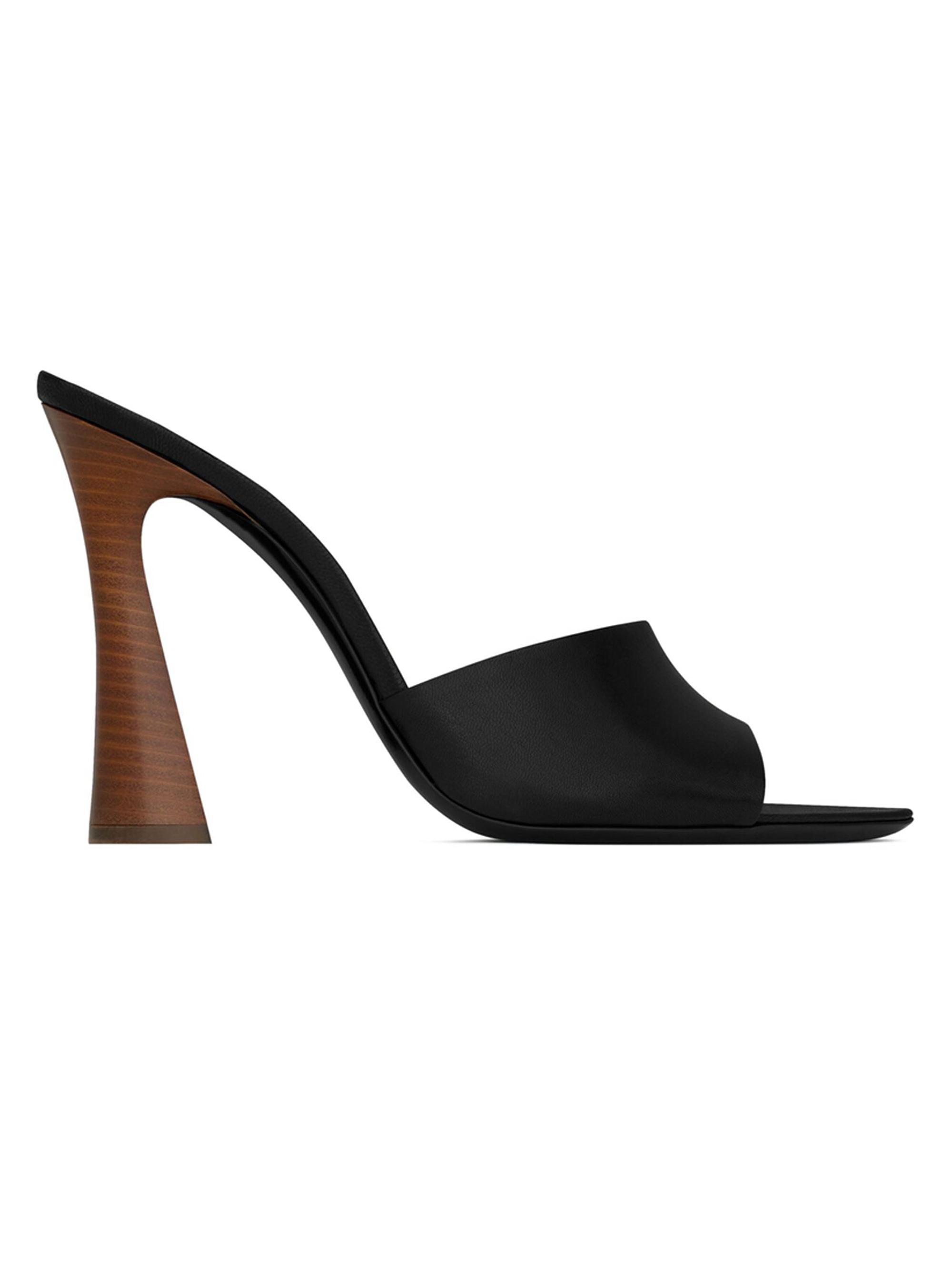 Saint Laurent Women's Suite Mules in Smooth Leather - Black