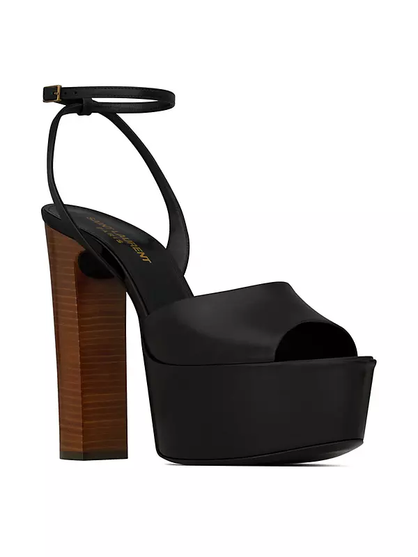 Jodie Platform Sandals in Shiny Leather