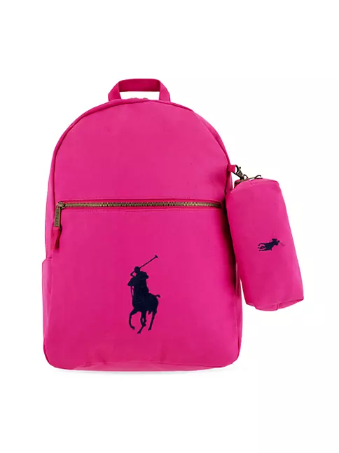 2 RALPH LAUREN BAGS Pink Black Floral Purse Travel Bag Make Up Tote  Excellent