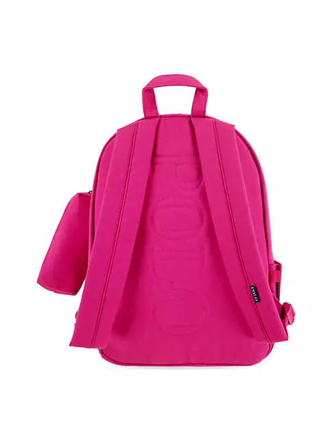 Girl's Canvas School Backpack & Pencil Case - Preppy Pink