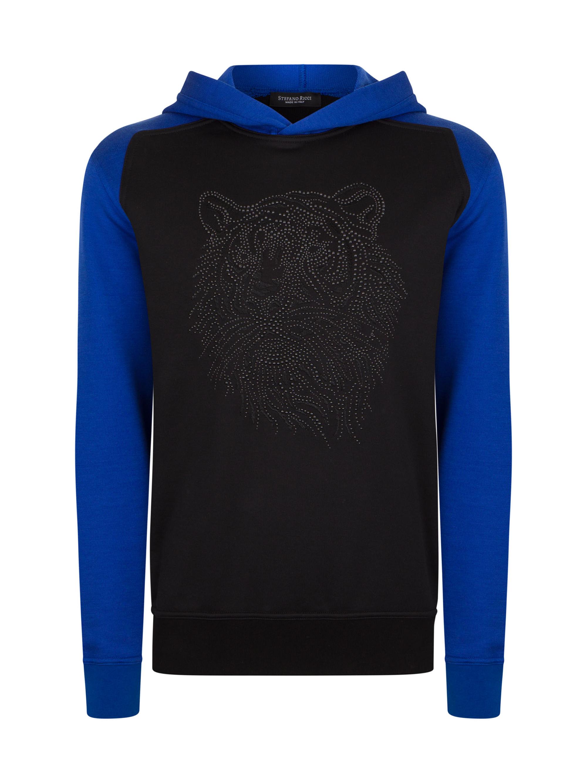 Stefano Ricci Men's Hooded Sweatshirt - Black Blue