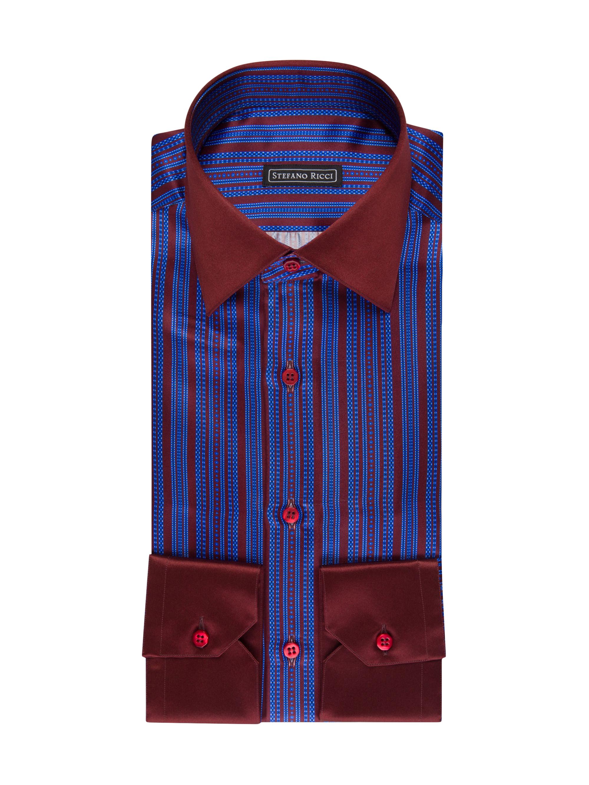 Stefano Ricci Men's Handmade Silk Dress Shirt - Red