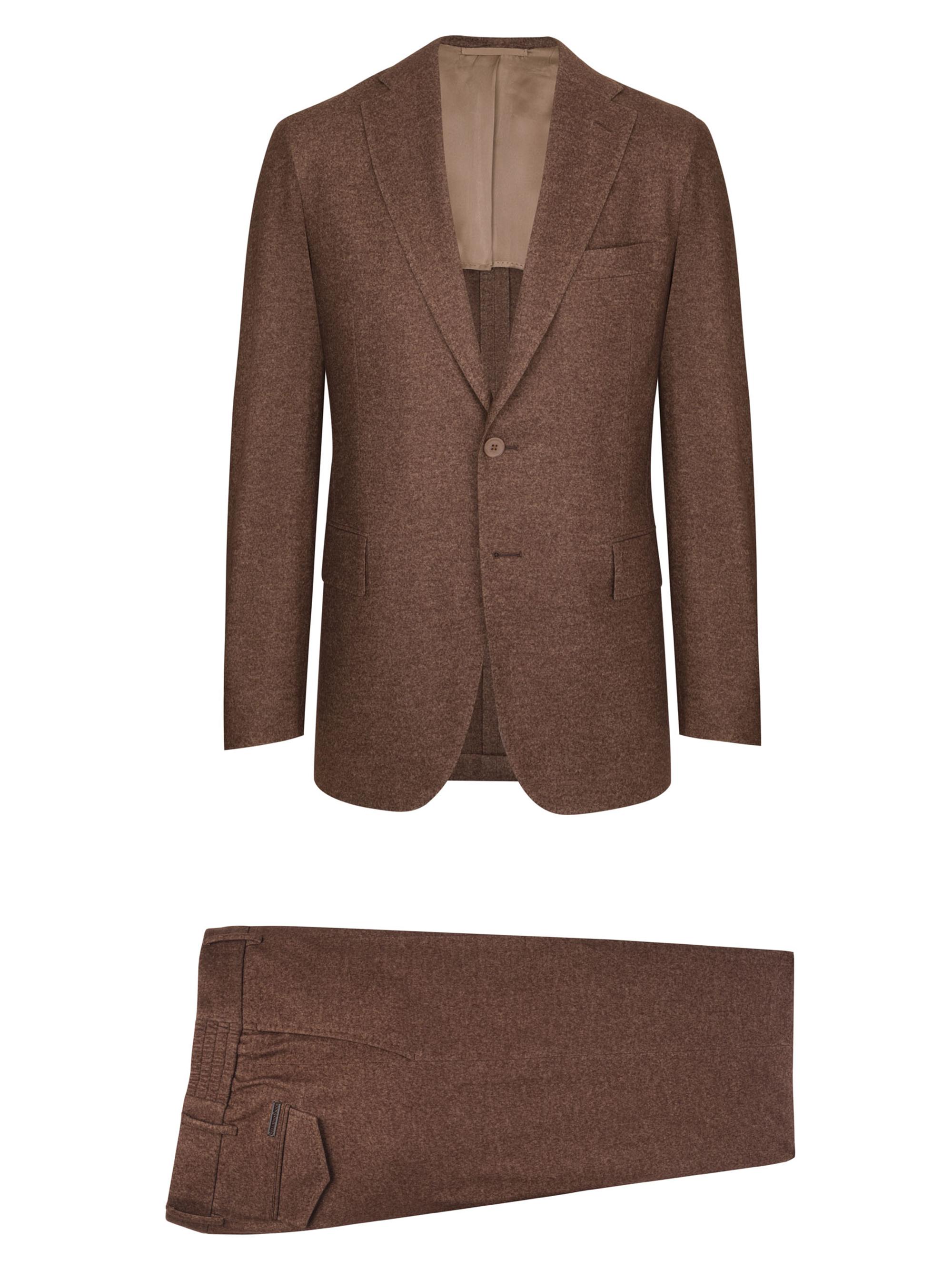 Stefano Ricci Men's Woven Suit 2 Buttons - Brown