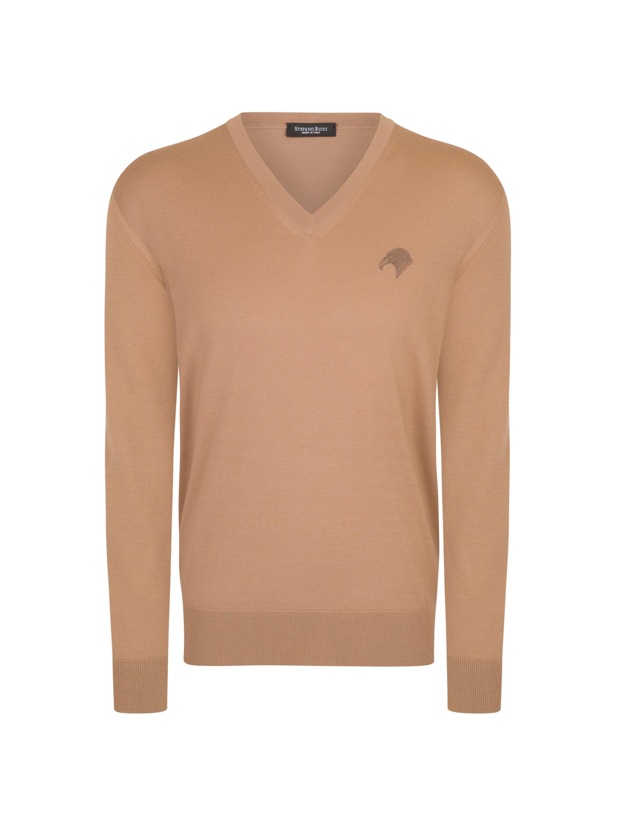 Stefano Ricci Men's V-Neck Sweater - Light Brown