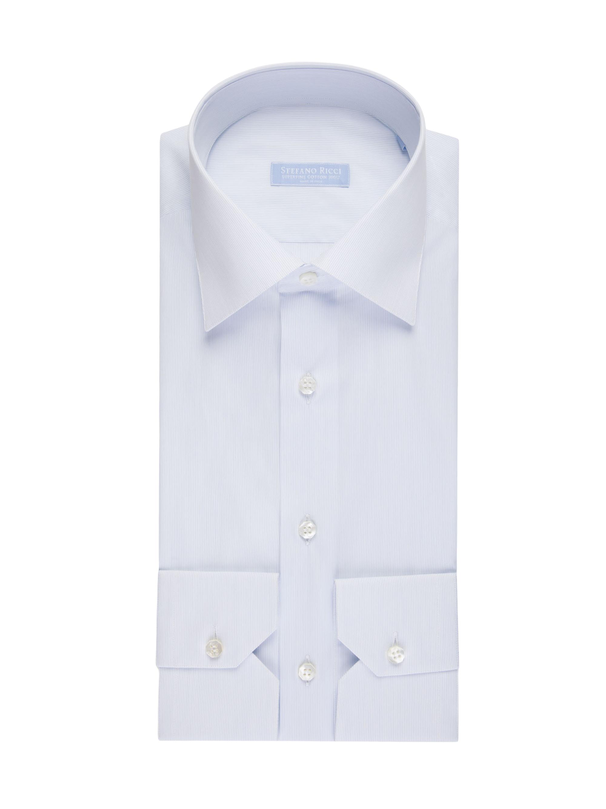 Stefano Ricci Men's Handmade Cotton Dress Shirt - Blue