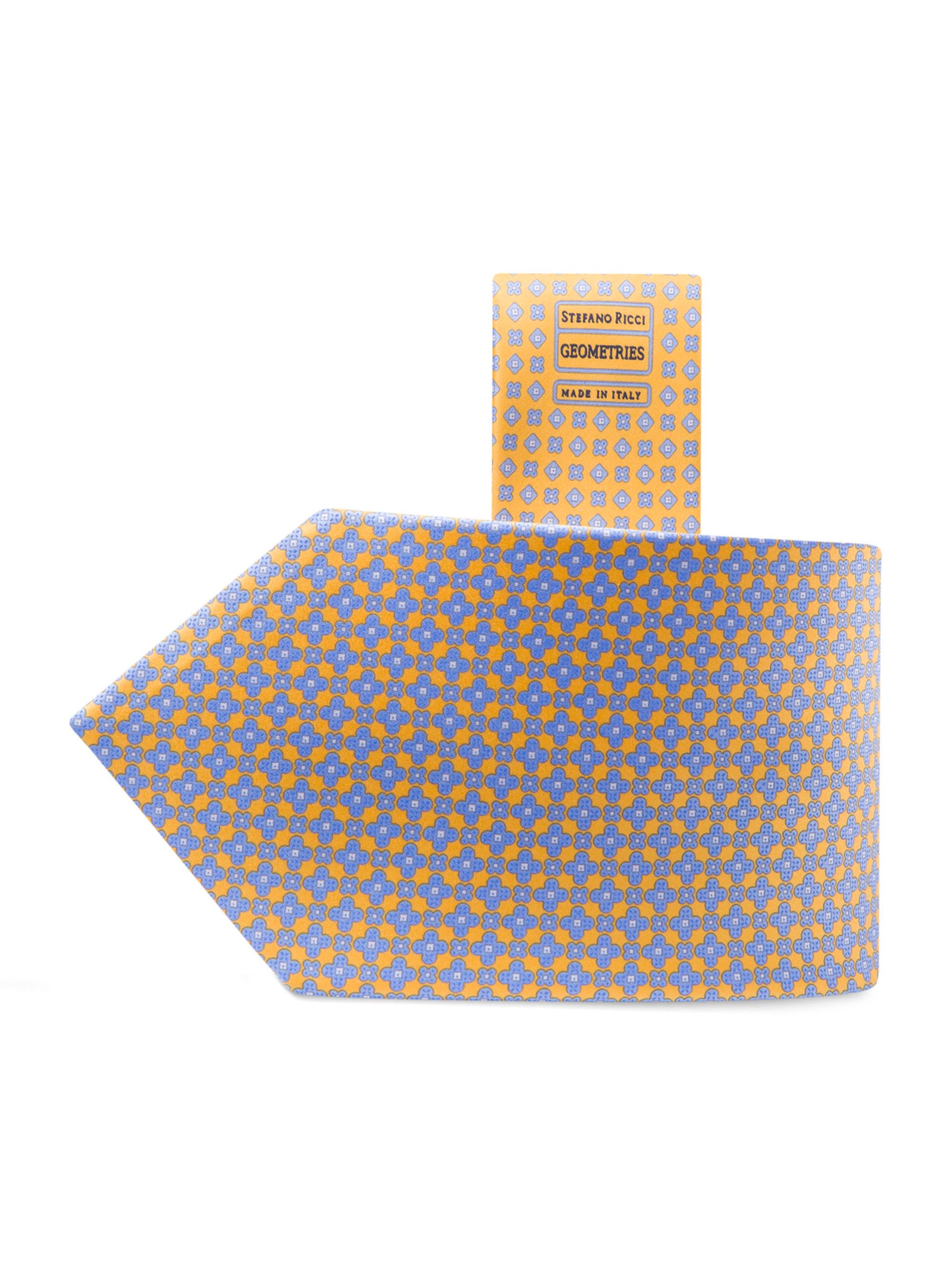 Stefano Ricci Men's Luxury Woven Silk Tie - Navy And White