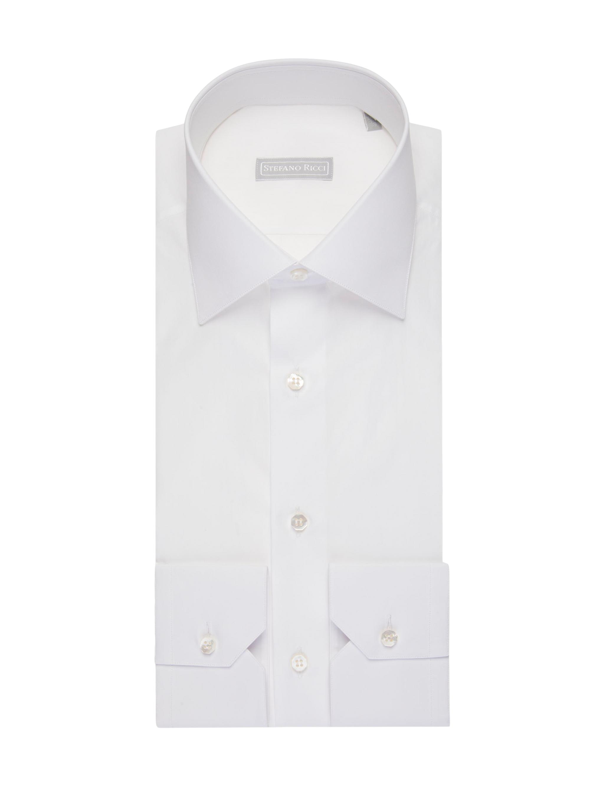 Stefano Ricci Men's Handmade Cotton Dress Shirt - White
