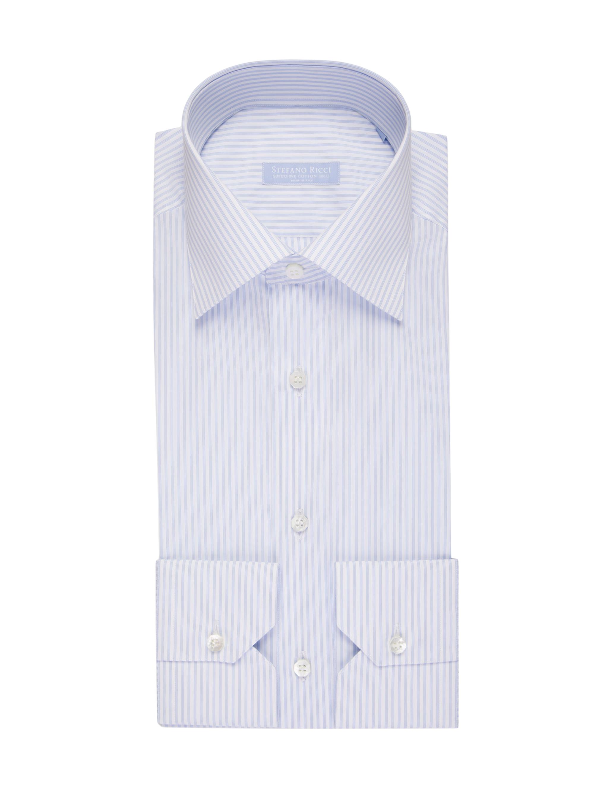 Stefano Ricci Men's Handmade Cotton Dress Shirt - Blue