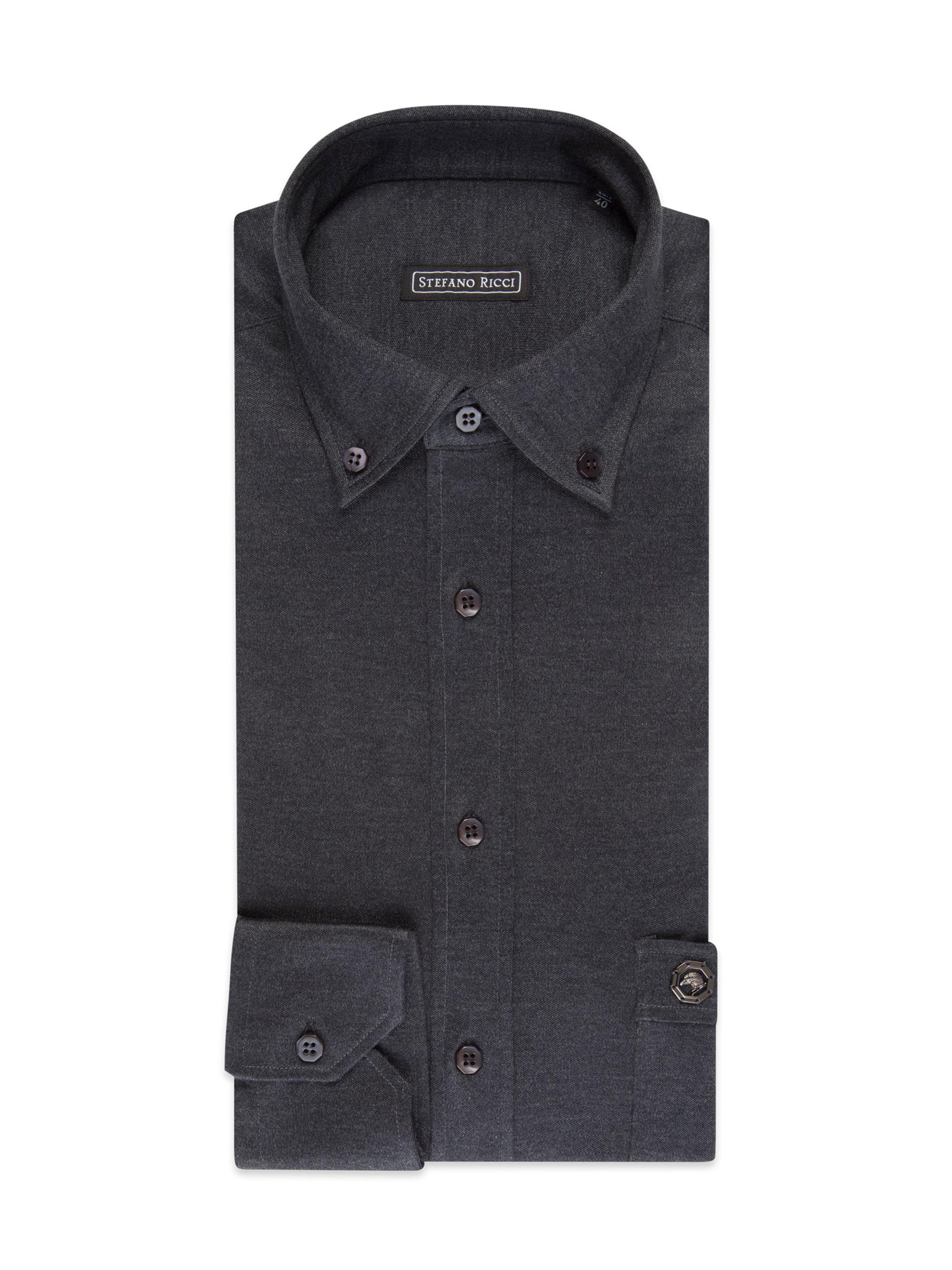 Stefano Ricci Men's Handmade Silk Dress Shirt - Black