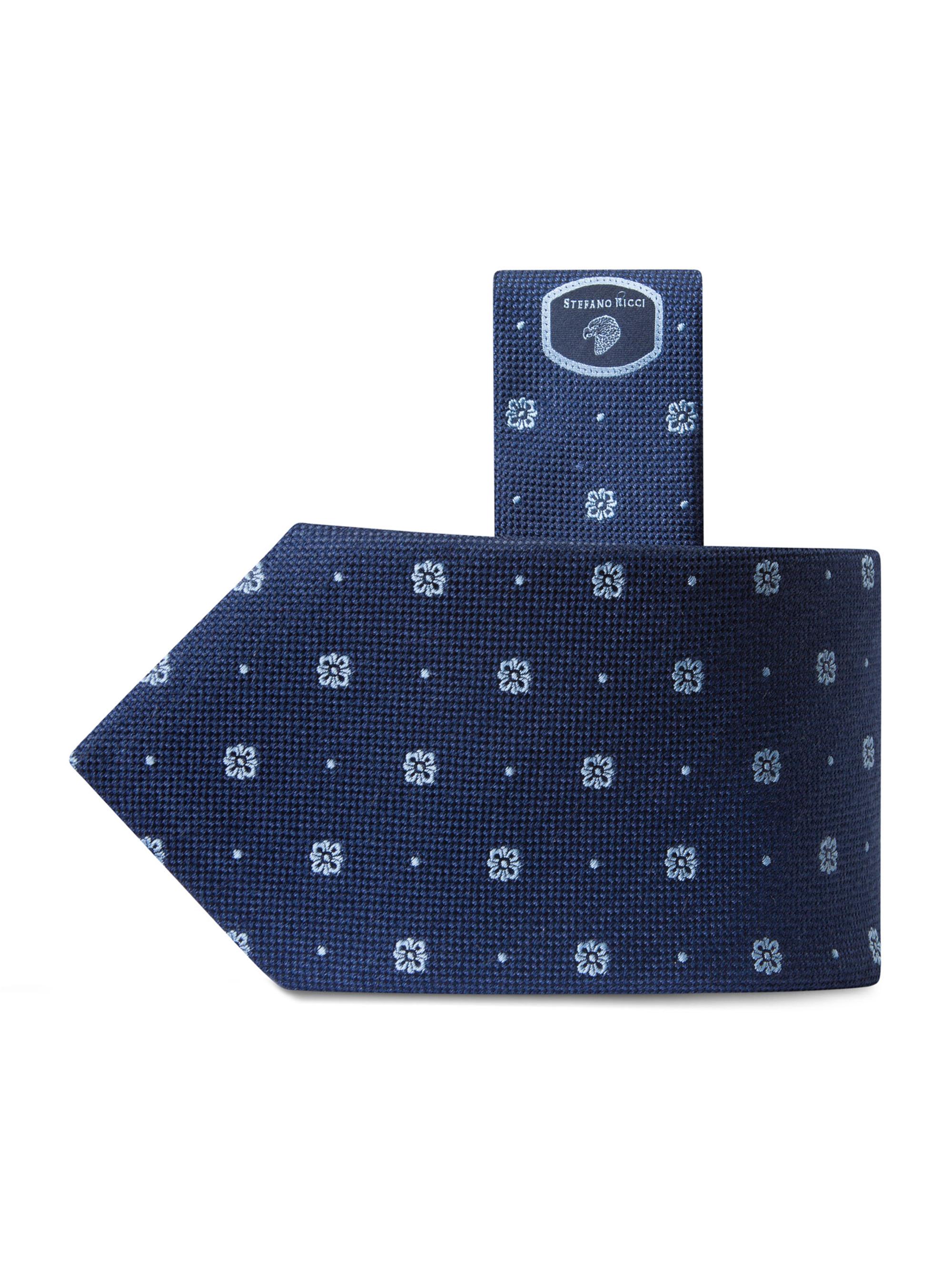 Stefano Ricci Men's Luxury Woven Silk Tie - Navy Blue