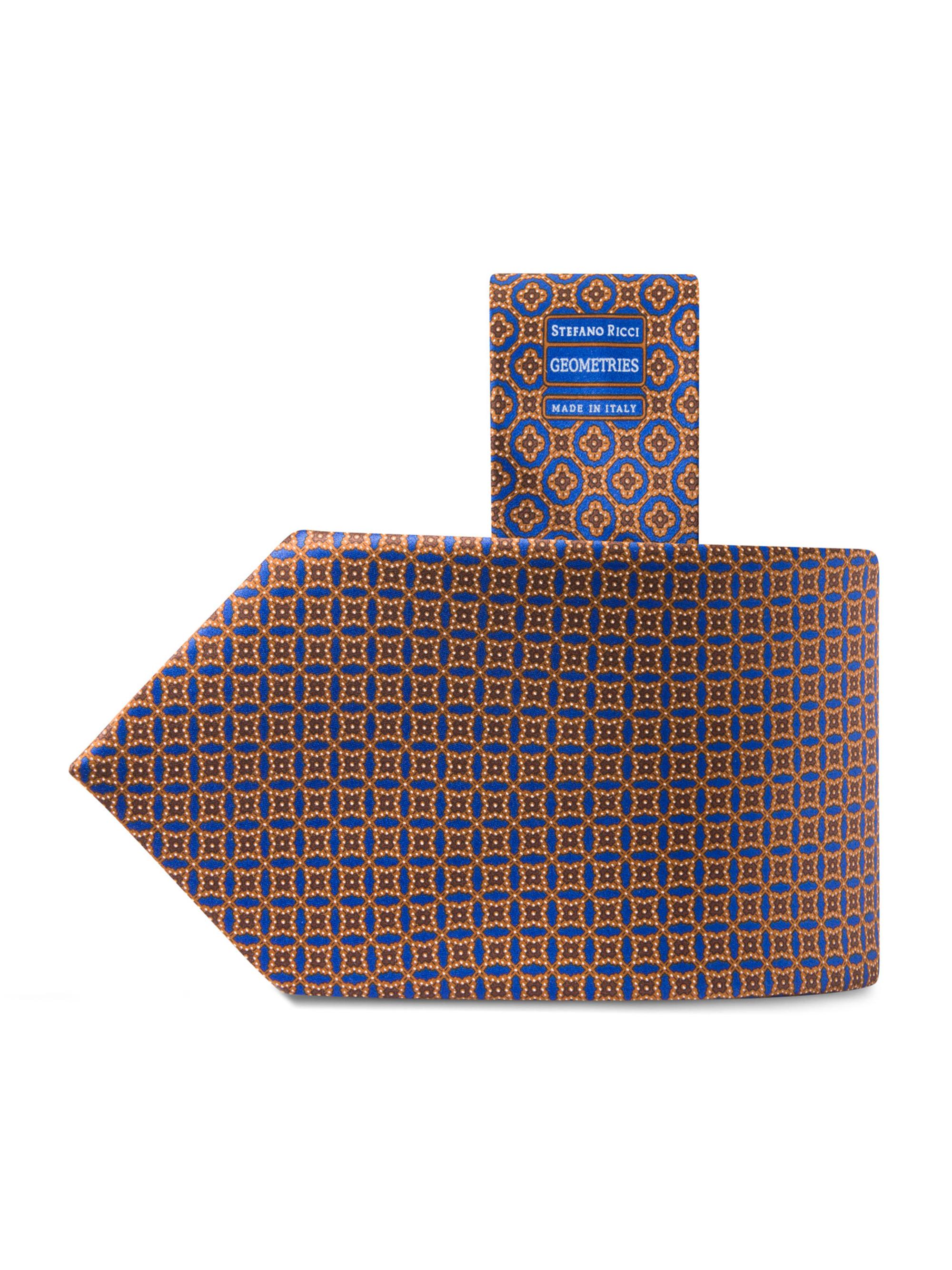 Stefano Ricci Men's Luxury Woven Silk Tie - Blue