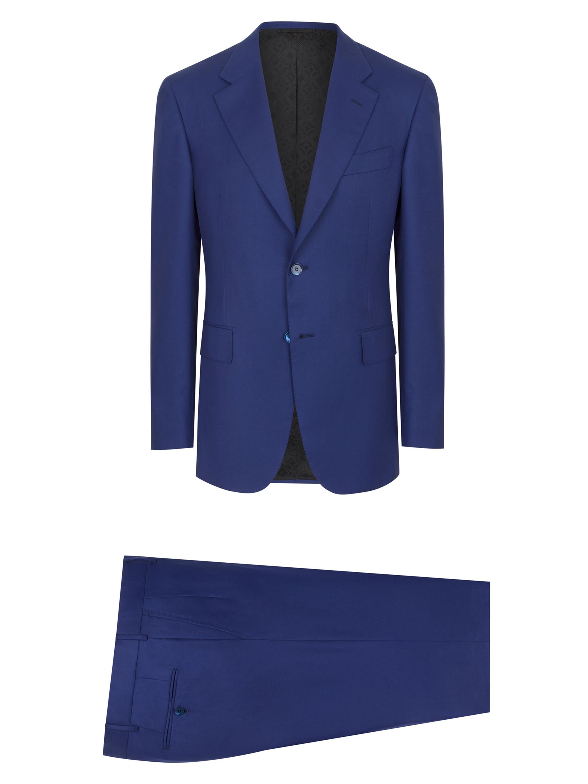 Stefano Ricci Men's Woven Suit 2 Buttons - Royal Blue