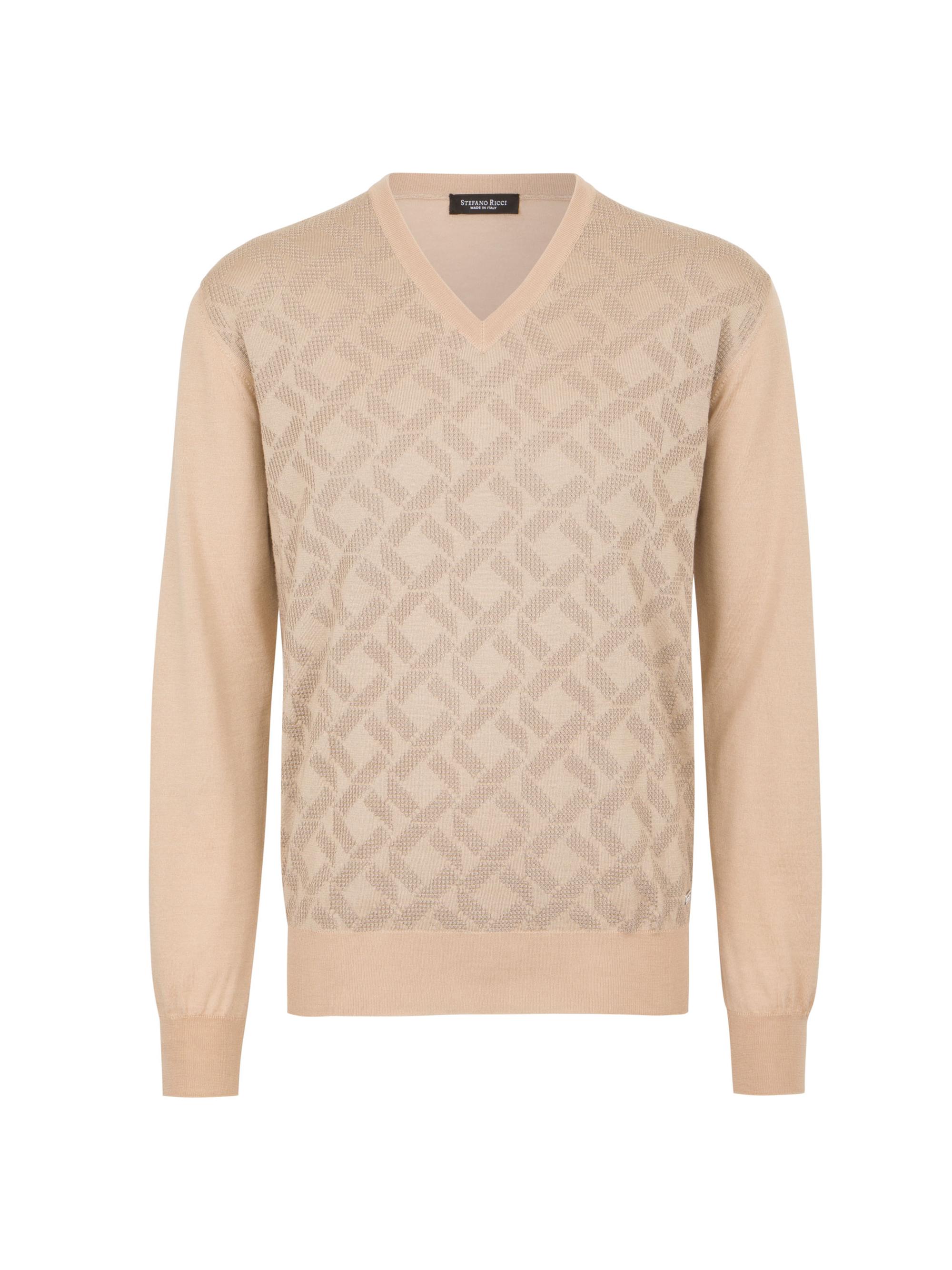 Stefano Ricci Men's V-Neck Sweater - Beige