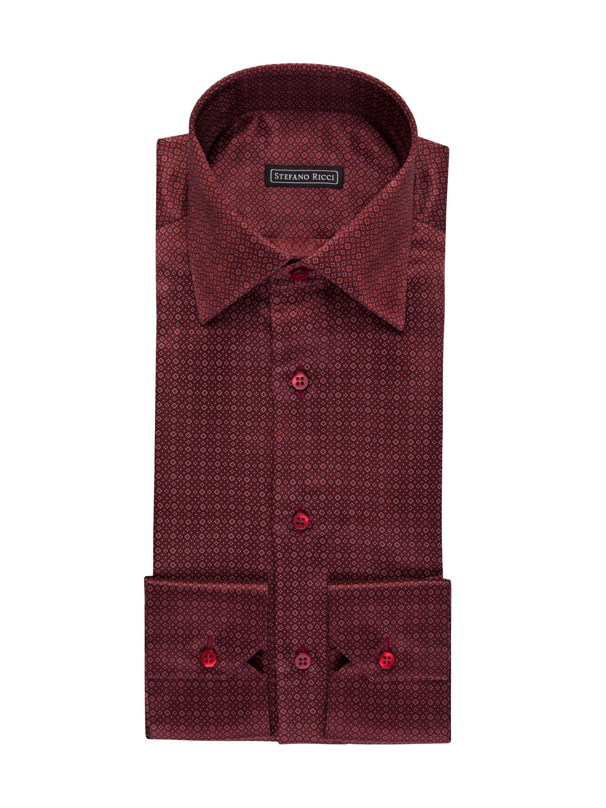 Stefano Ricci Men's Handmade Silk Dress Shirt - Blue