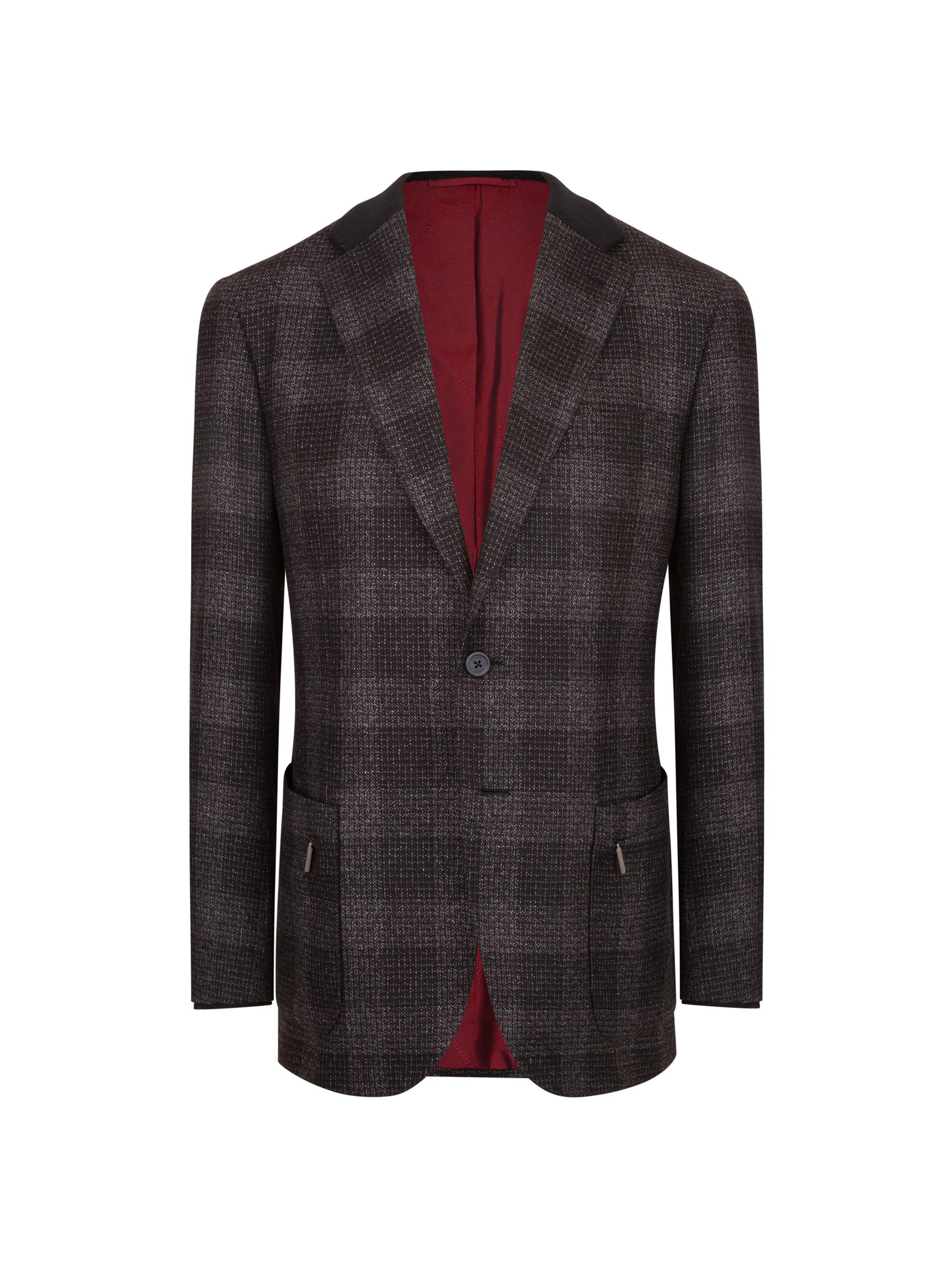 Stefano Ricci Men's Woven Jacket 2 Buttons - Dark Grey