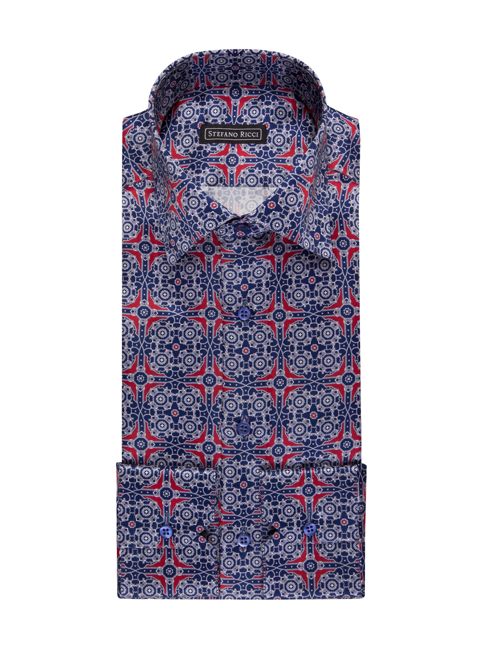 Stefano Ricci Men's Handmade Silk Dress Shirt - Blue