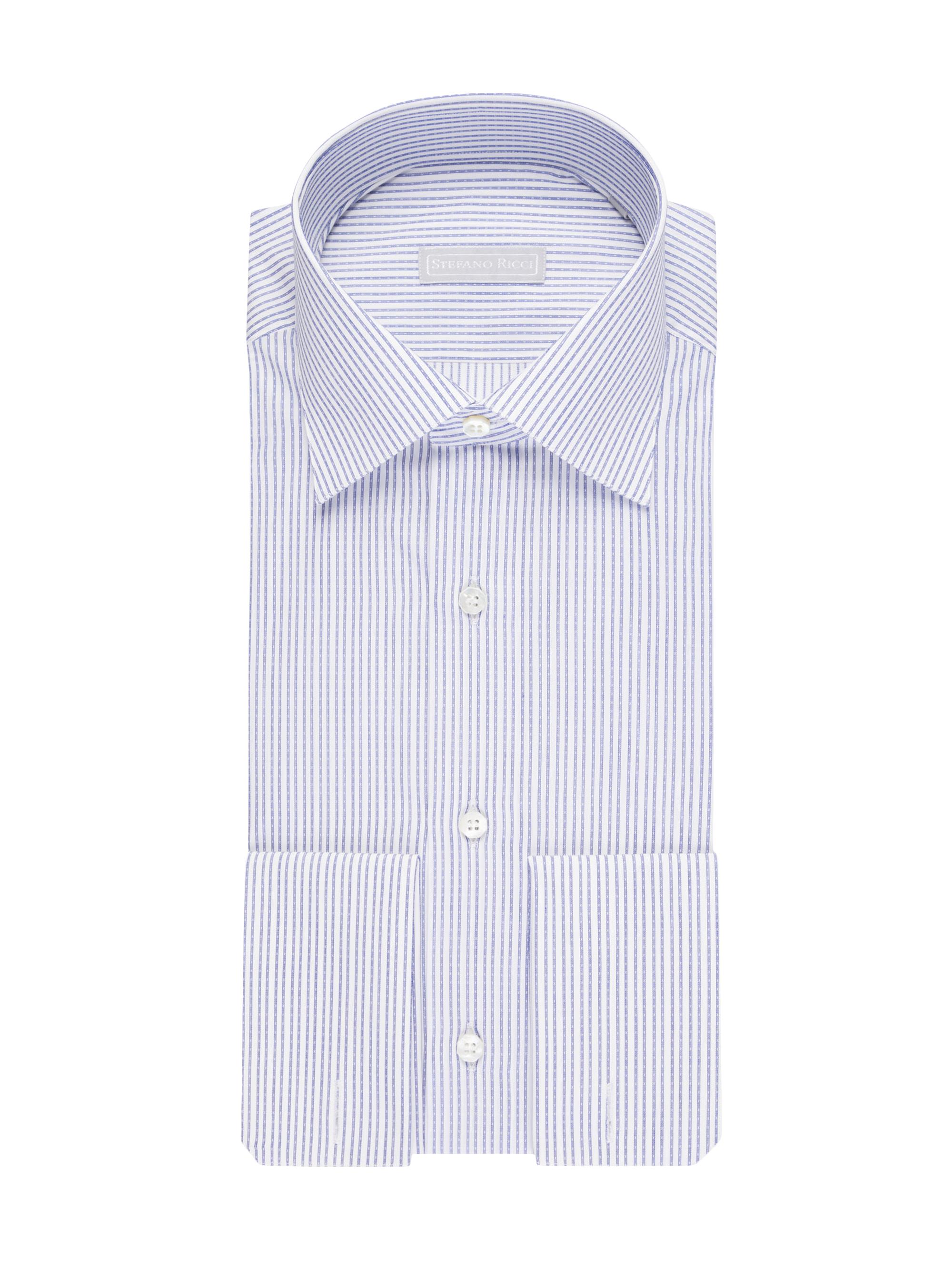 Stefano Ricci Men's Handmade Cotton Dress Shirt - Blue