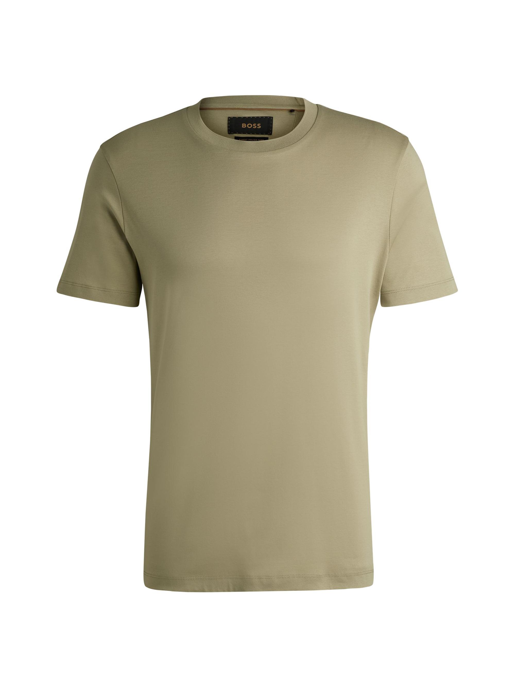 BOSS Men's Regular-Fit Crewneck T-Shirt in Mercerized Cotton - Green