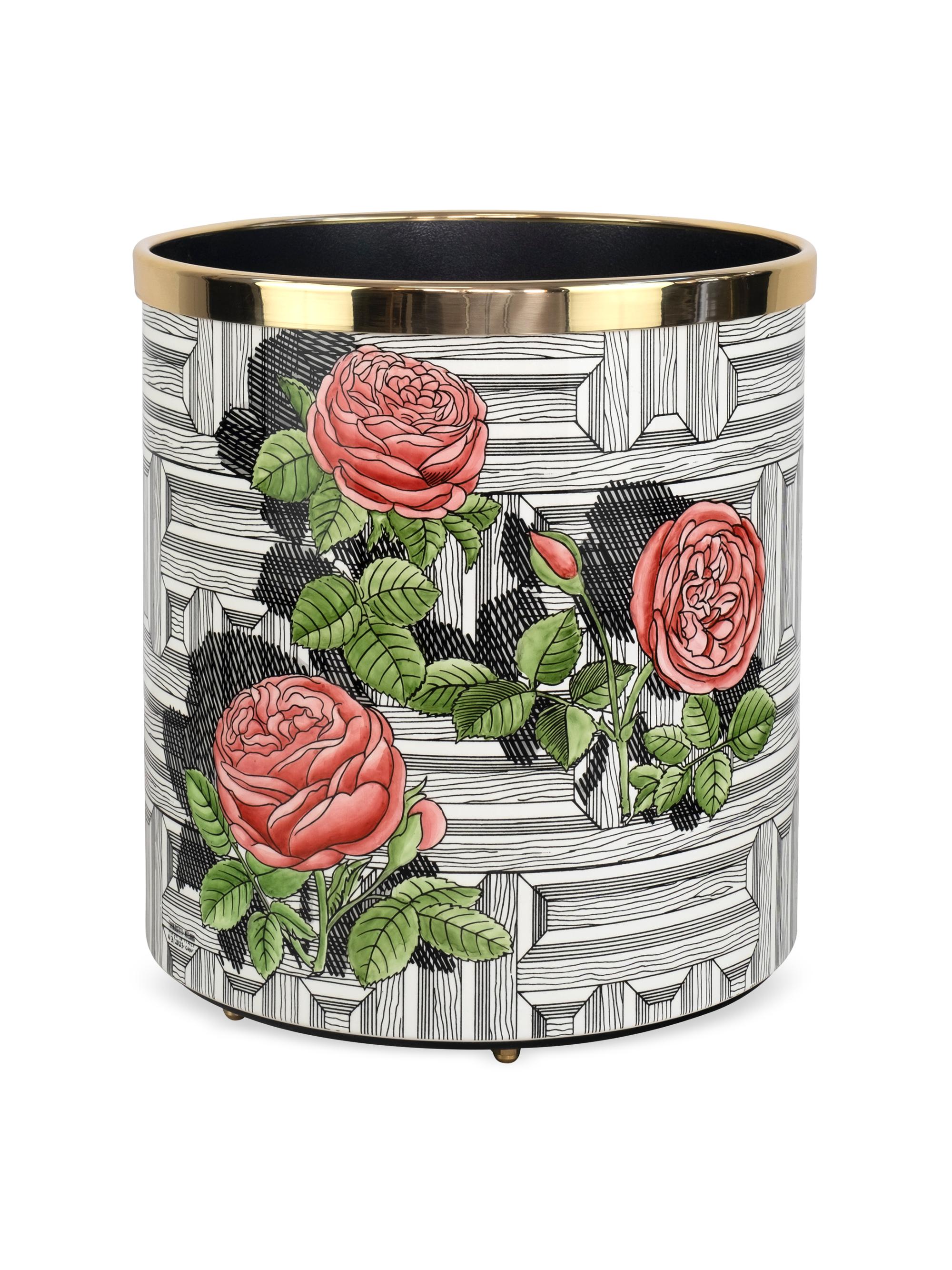 Fornasetti Rose Musciarabia Waste Basket