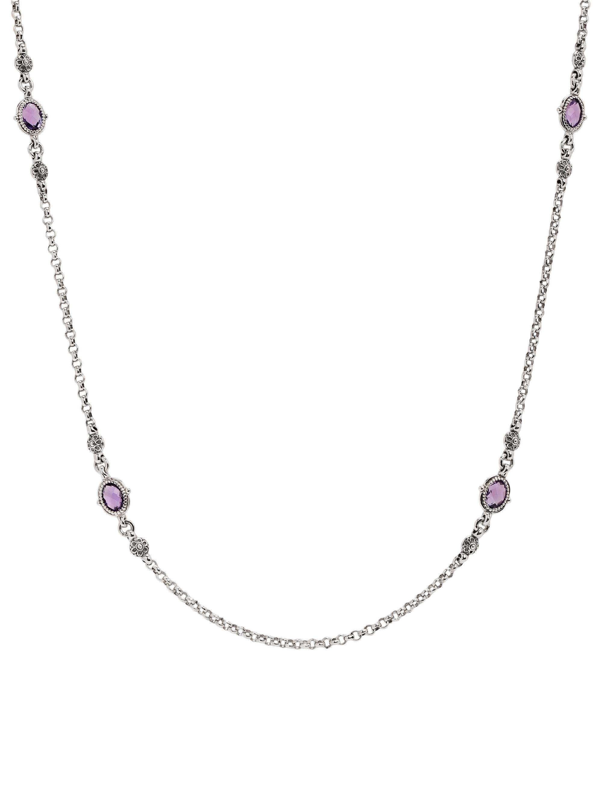Konstantino Women's Pythia Color Sterling Silver, 18K Yellow Gold & Amethyst Necklace