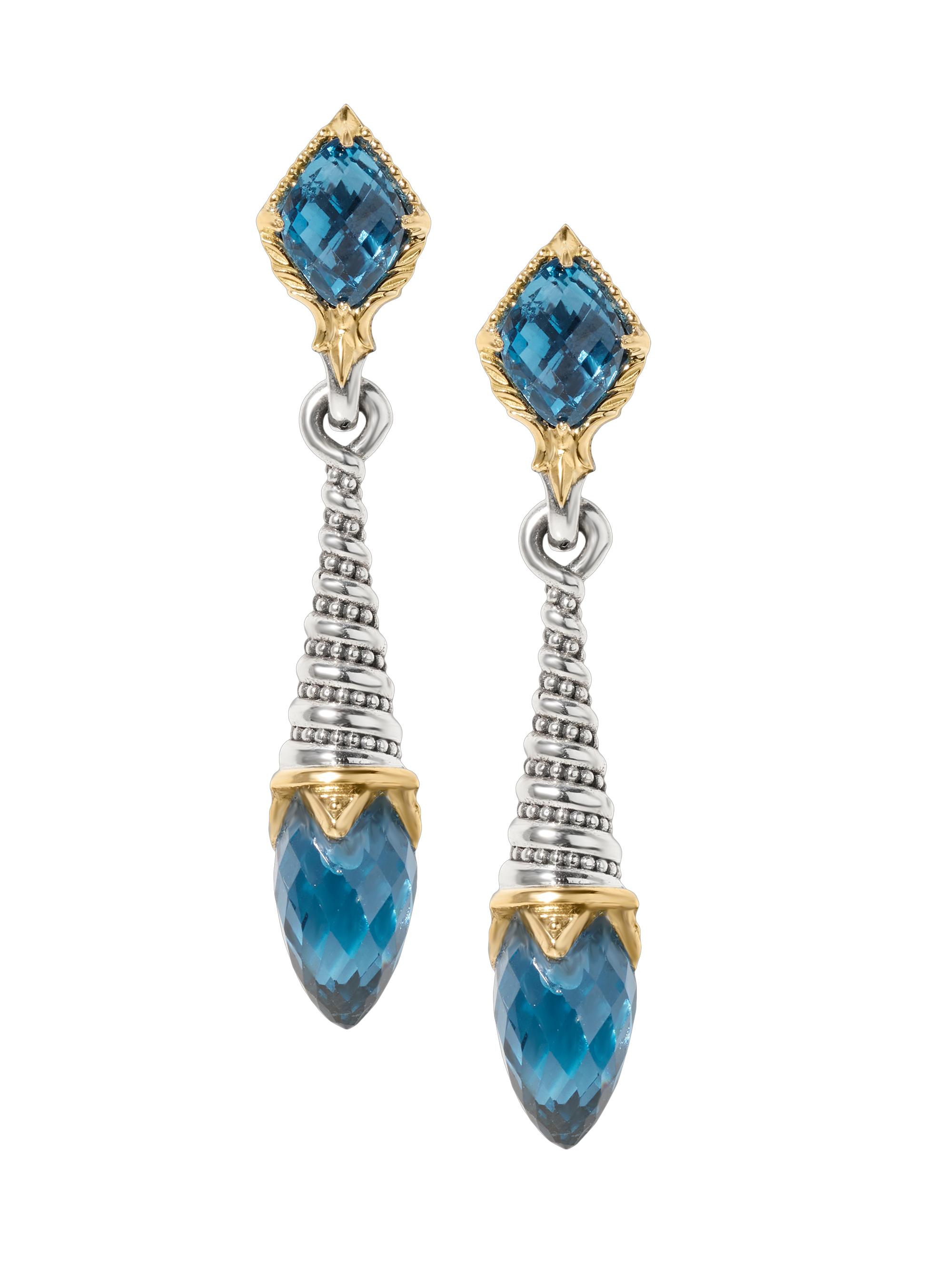 Konstantino Women's Anthos Sterling Silver, 18K Yellow Gold & Blue Spinel Drop Earrings