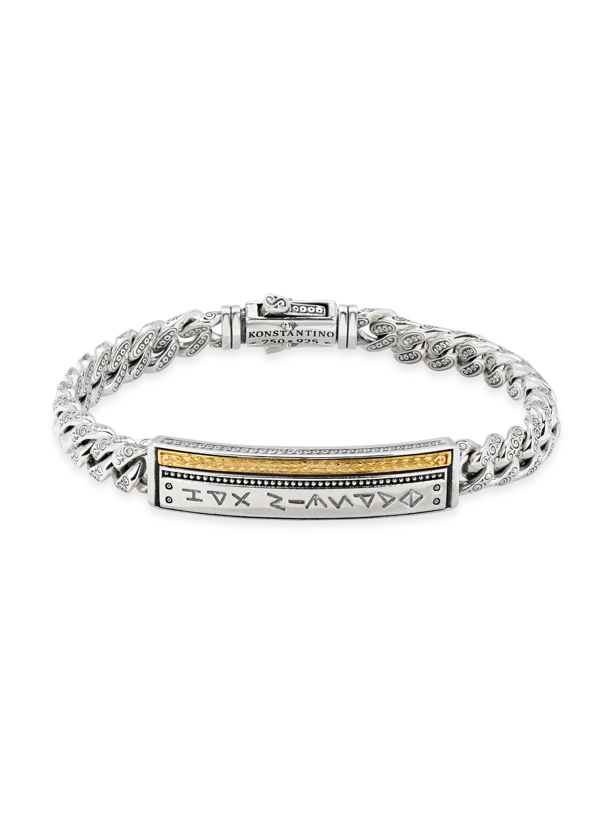 Konstantino Women's Laconia Sterling Silver & 18K Yellow Gold Bar Bracelet