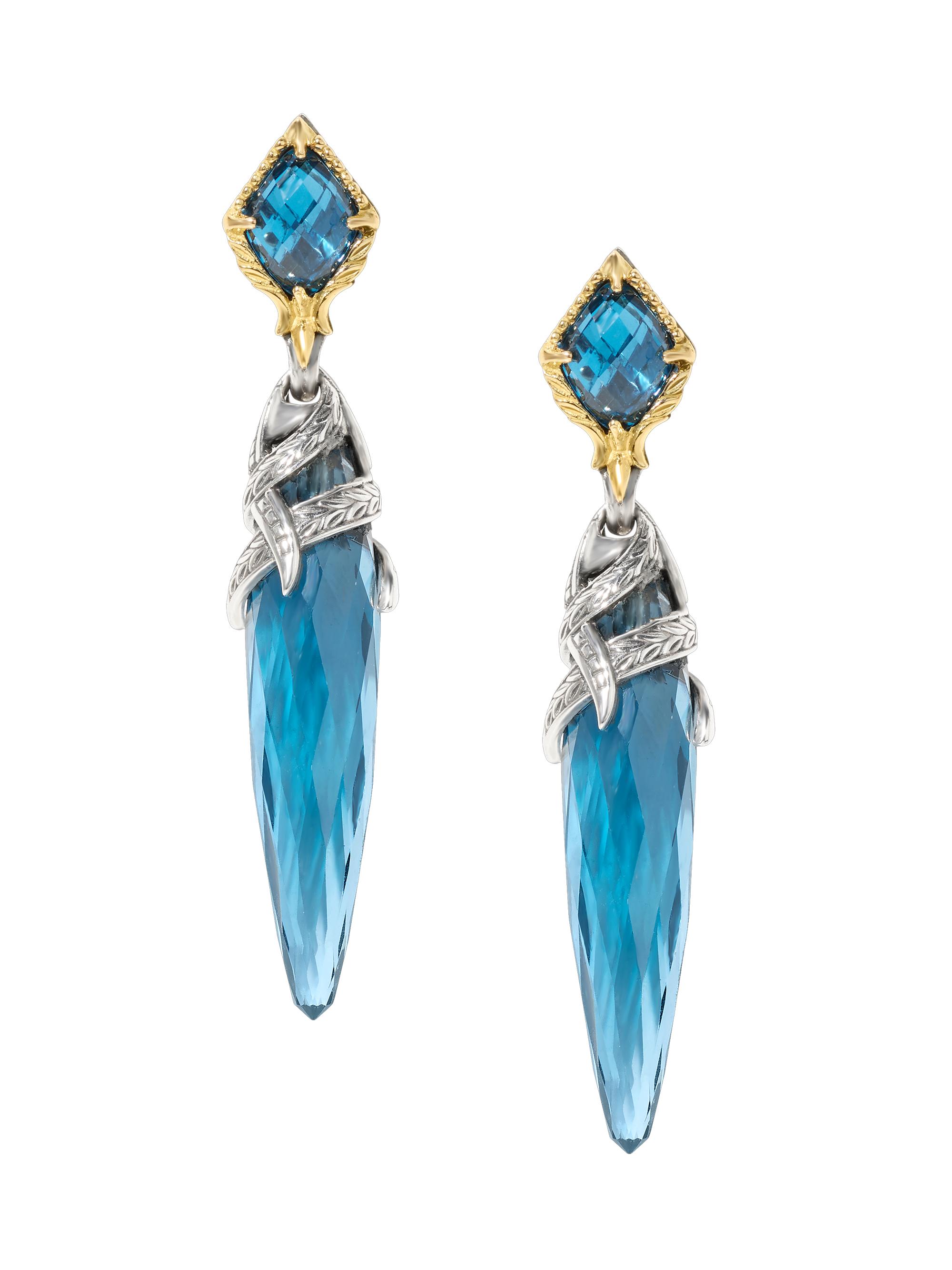 Konstantino Women's Anthos Sterling Silver, 18K Yellow Gold & Blue Spinel Drop Earrings