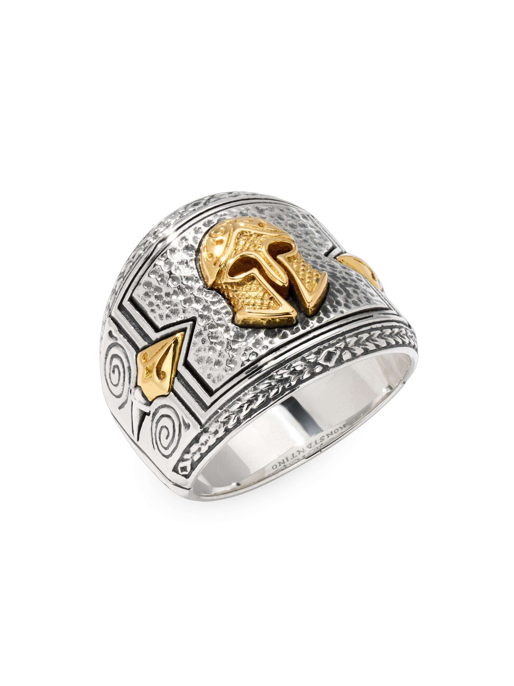 Konstantino Men's Laconia Sterling Silver & 18K Yellow Gold Helmet Ring