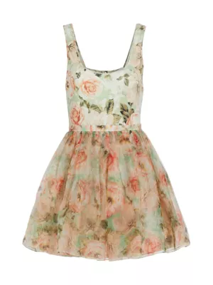 Shop Alice + Olivia Chara Floral Chiffon Minidress | Saks Fifth Avenue