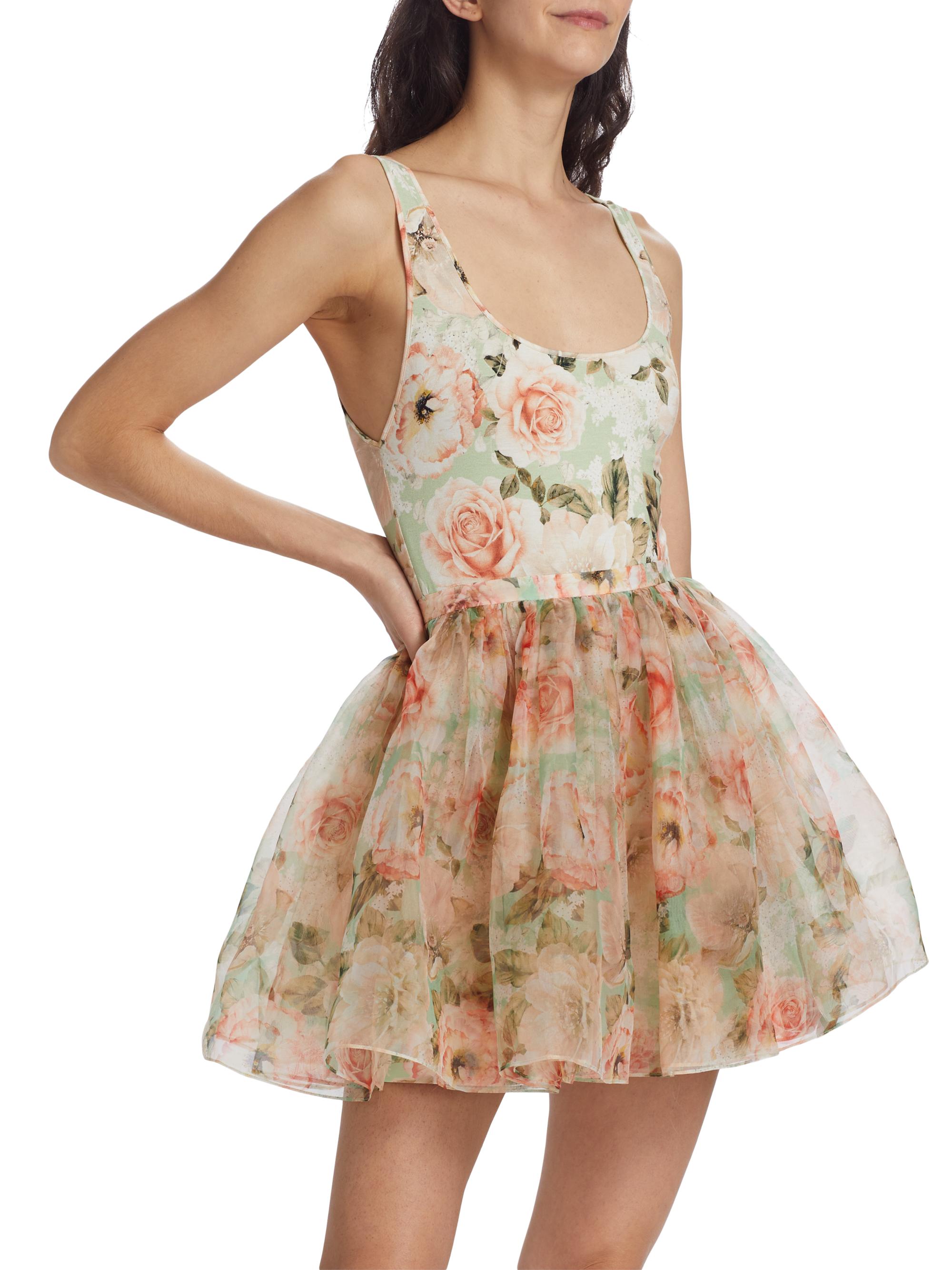 white christmas dresses CLEARANCE- Spring Floral Chiffon Mini Dress – For Elyse main image 1