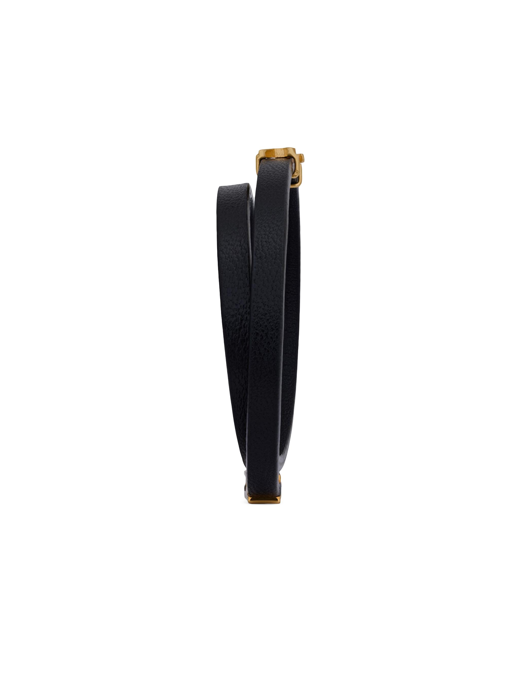 Saint Laurent Opyum Double Wrap Bracelet in Leather and Metal