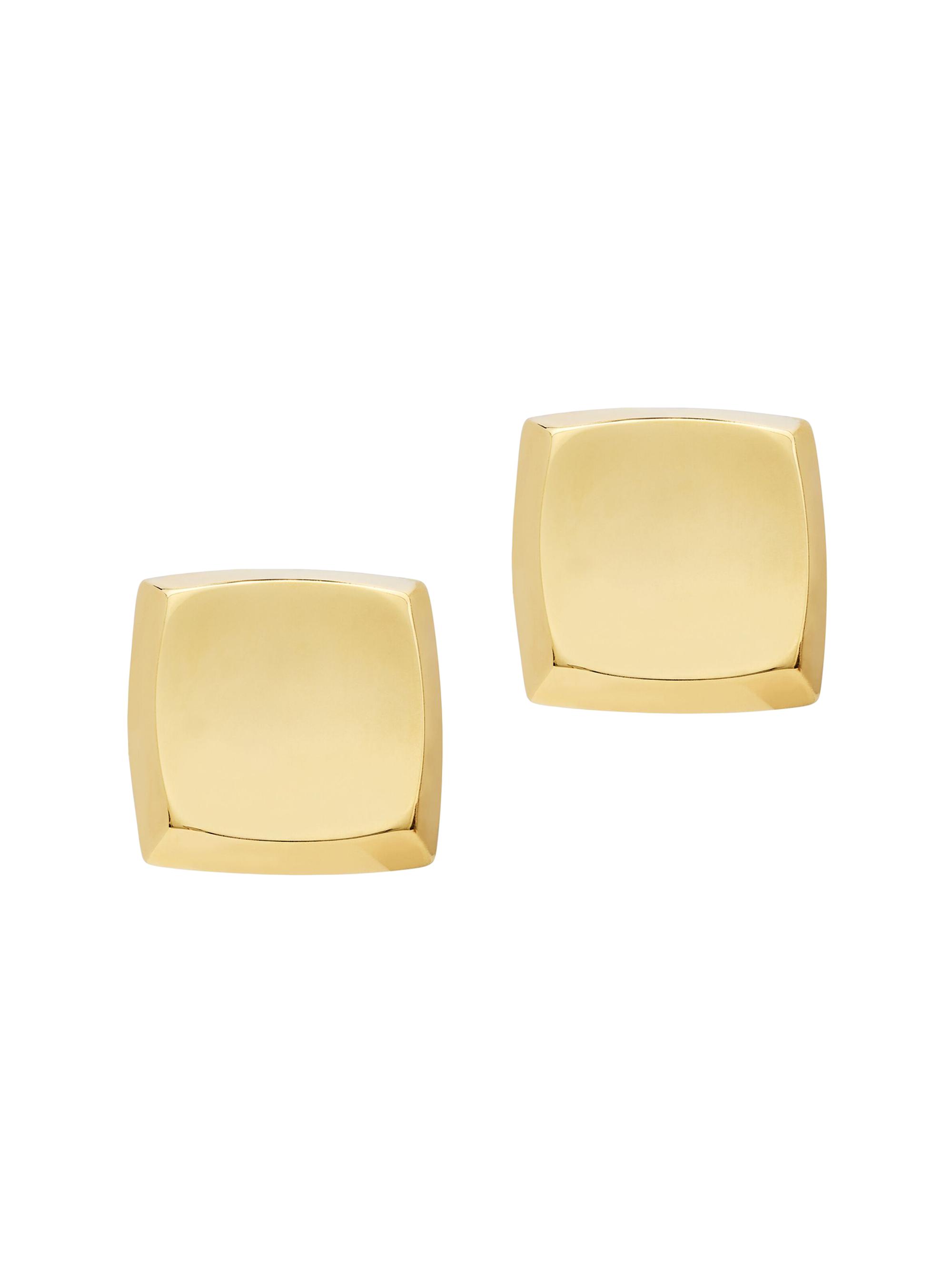Saint Laurent Women's Curvy Square Earrings in Metal - Gold