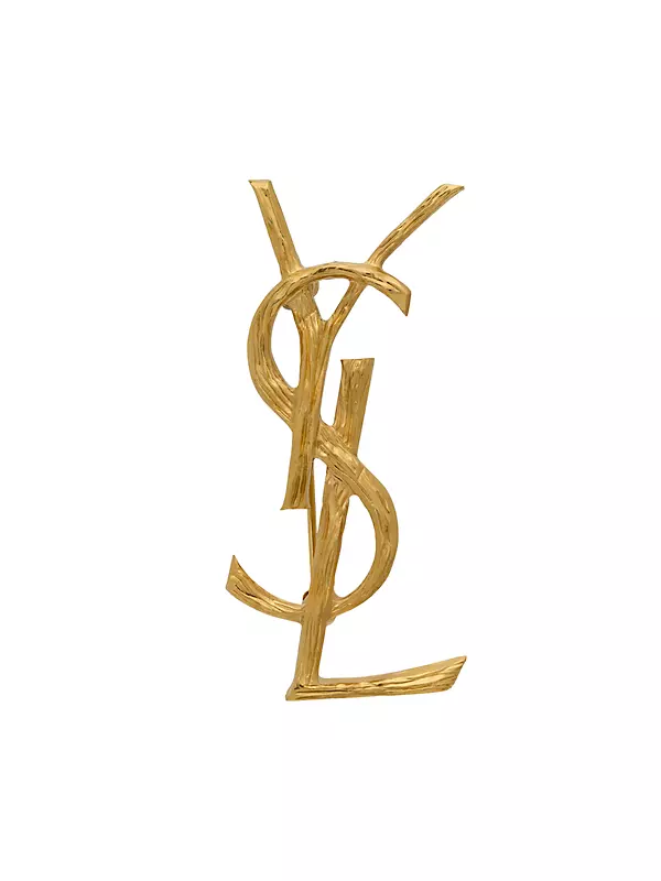 Vintage Sized Yves Saint Laurent YSL Brooch, Lapel Pin - Gold