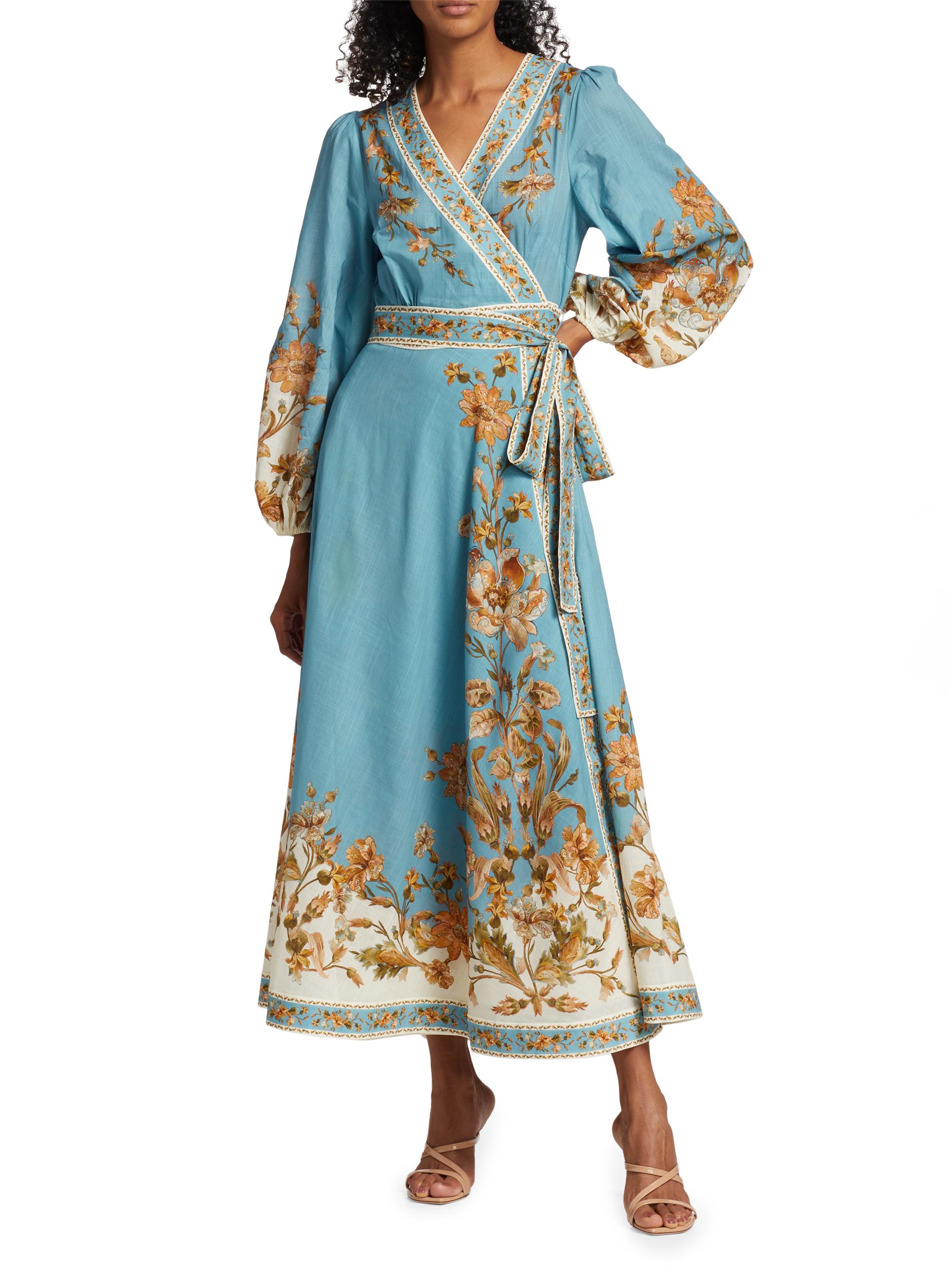 chintz wrap midi dress from zimmermann Zimmermann Chintz Floral Wrap Midi Dress