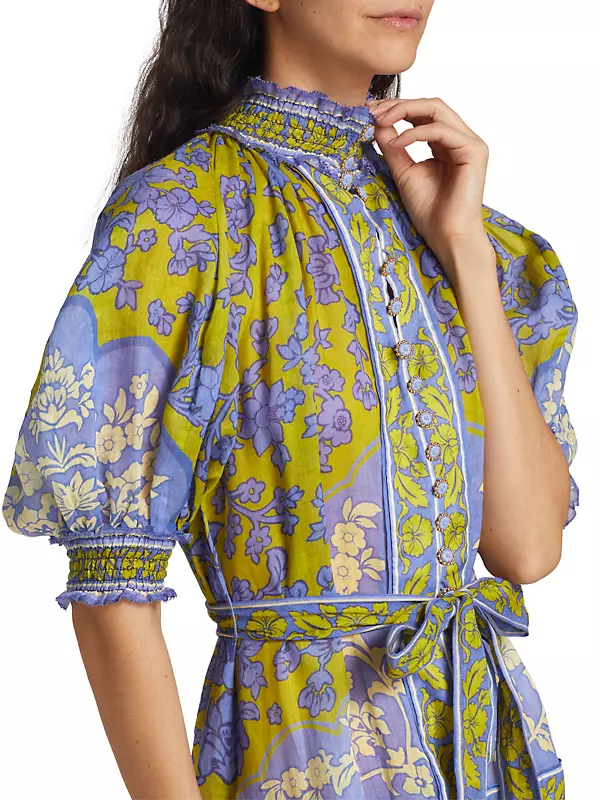 Raie belted floral-print cotton-poplin mini wrap dress