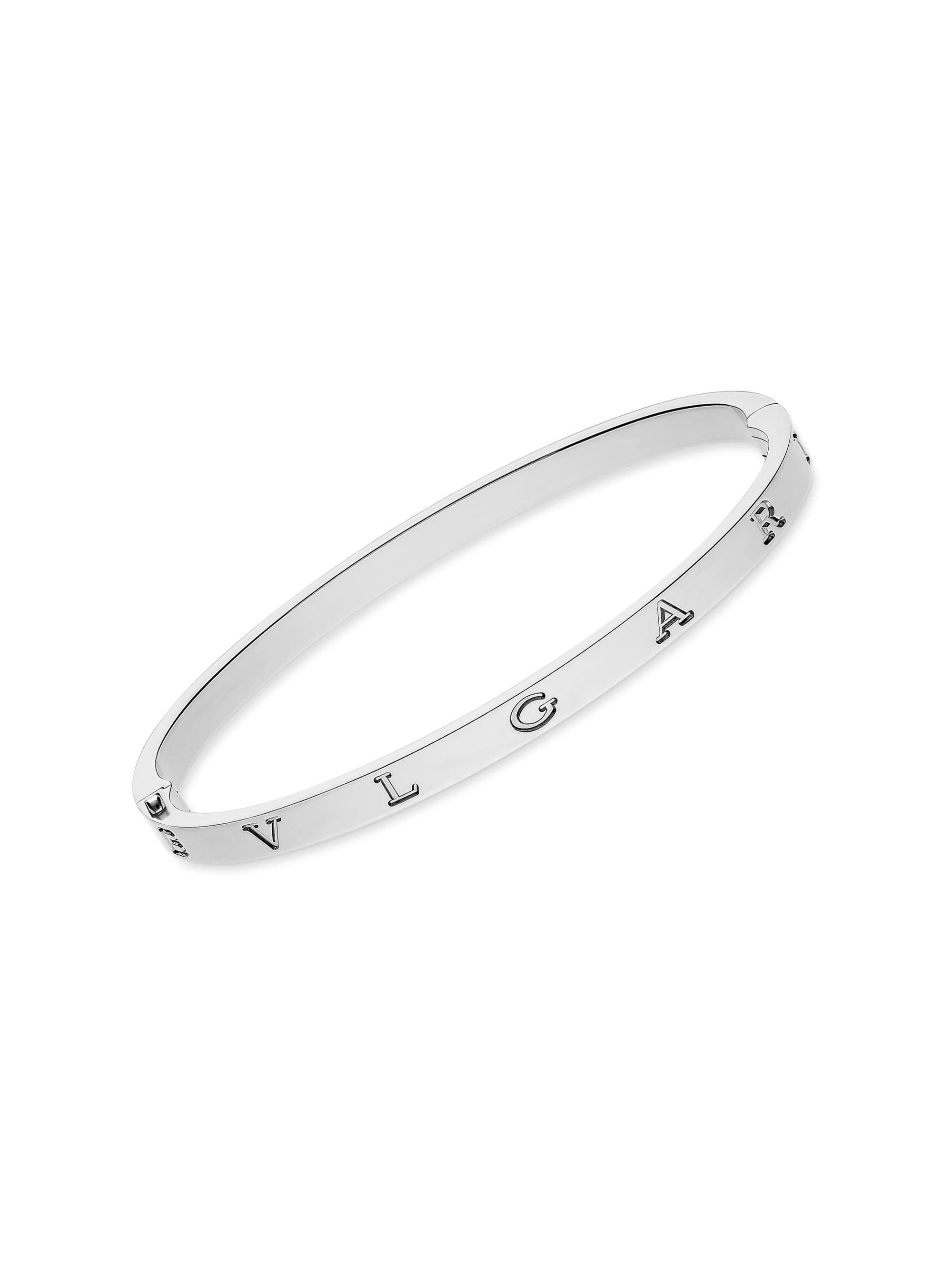 BVLGARI B.zero1 18K White Gold Logo Bangle Bracelet | Saks Fifth