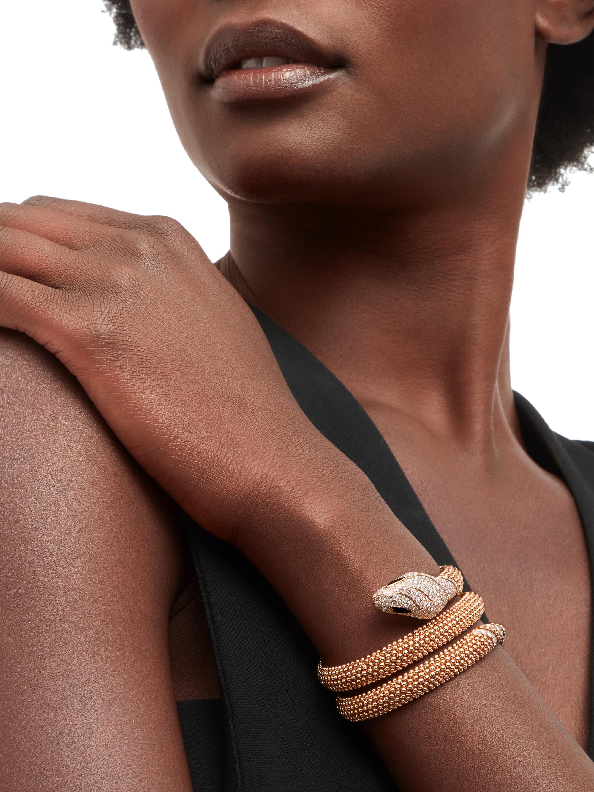 BVLGARI Serpenti 18K Rose Gold, 3.13 TCW Diamond & Onyx Spiral