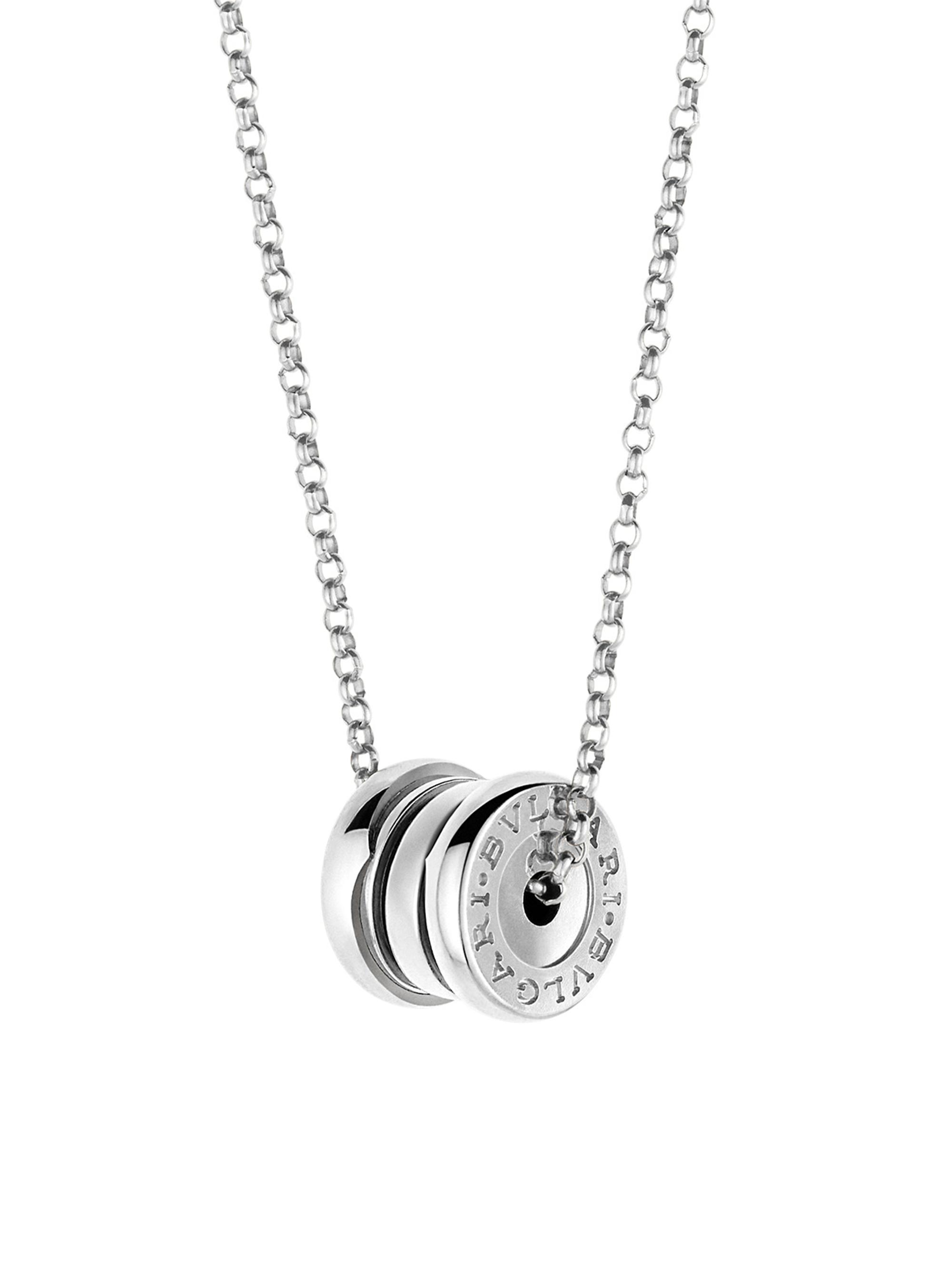 BVLGARI Women's B. zero1 18K White Gold Spiral Pendant Necklace - White Gold