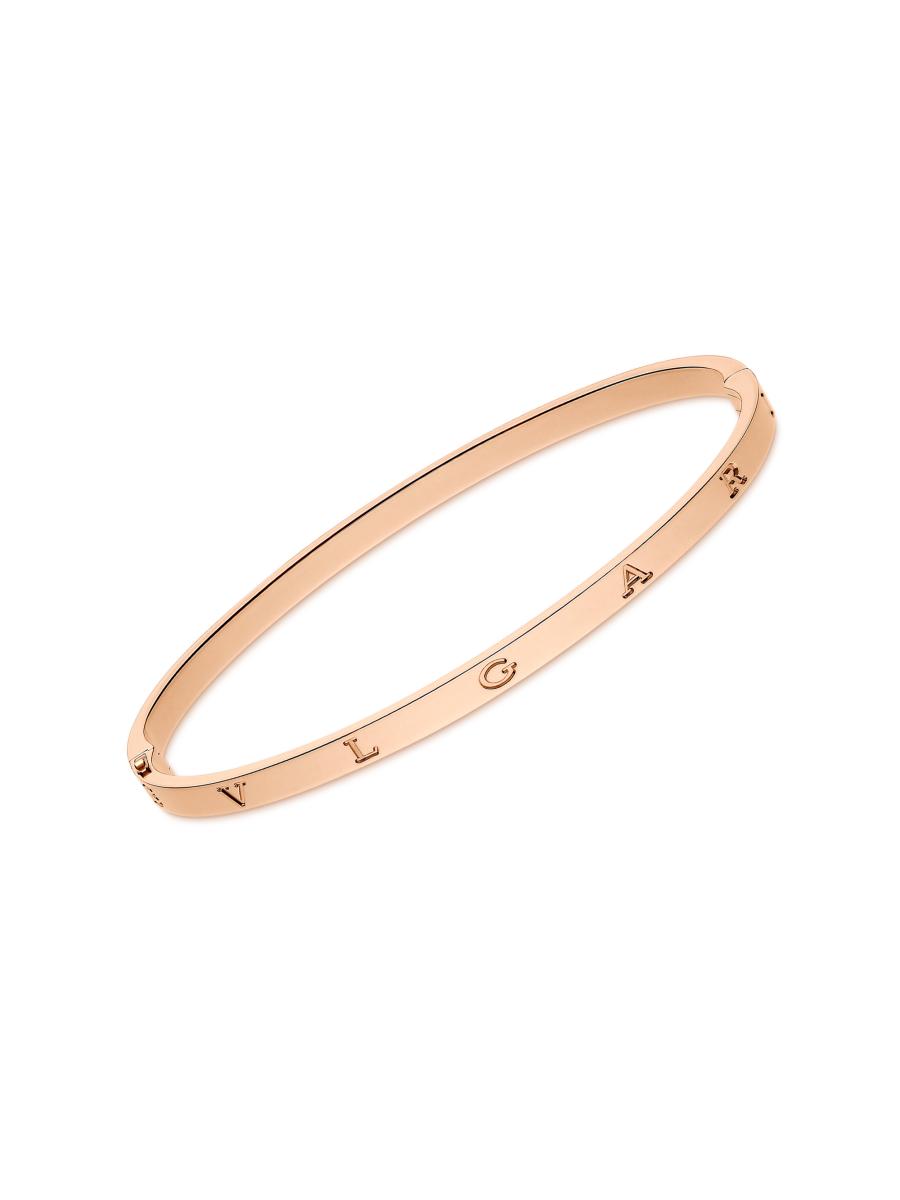 エレガントローズ☆ BVLGARI B.zero1 18K Rose Gold Logo Bangle Bracelet | Saks