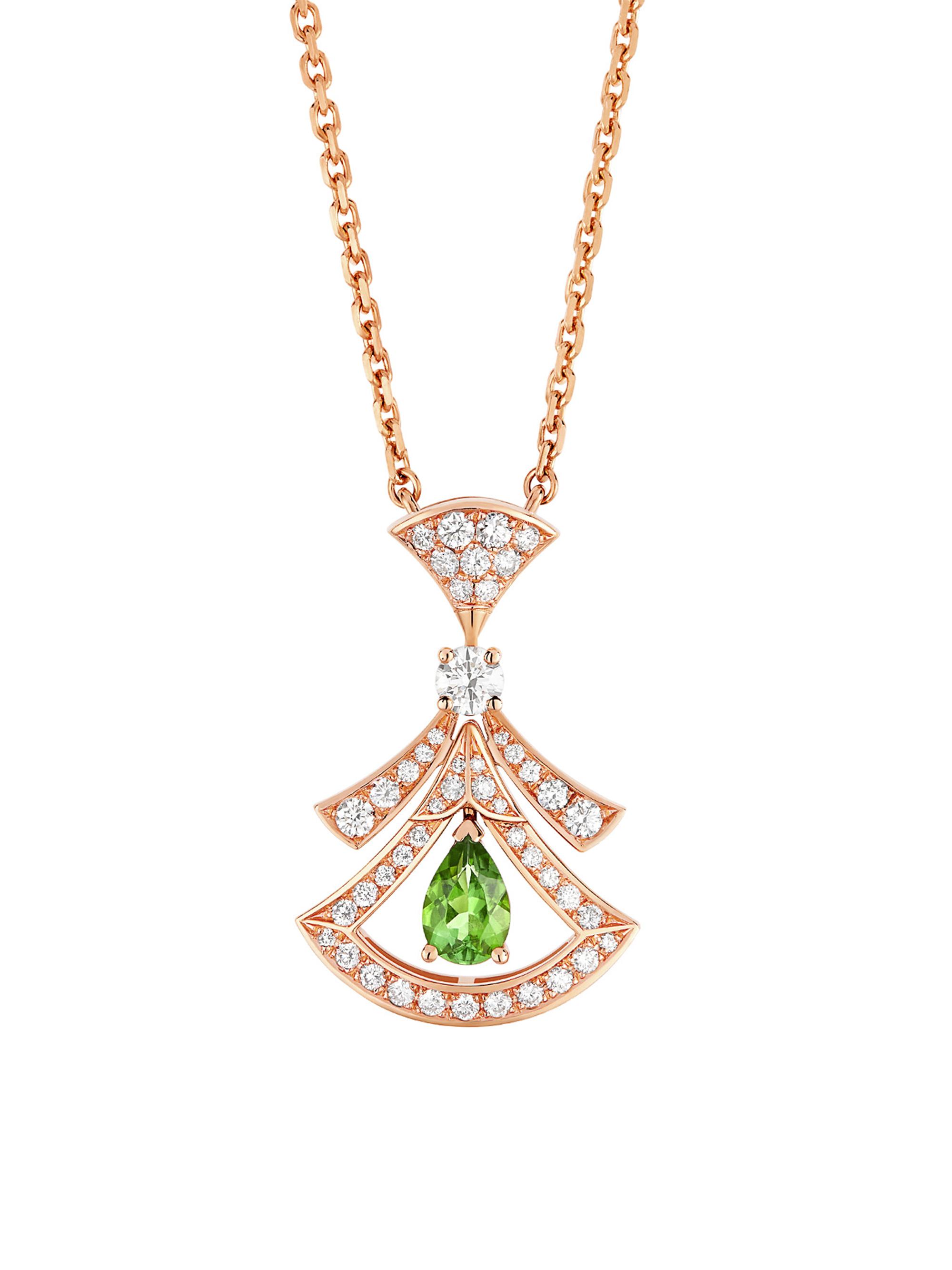 BVLGARI Divissima 18K Rose Gold, TCW Diamond Green