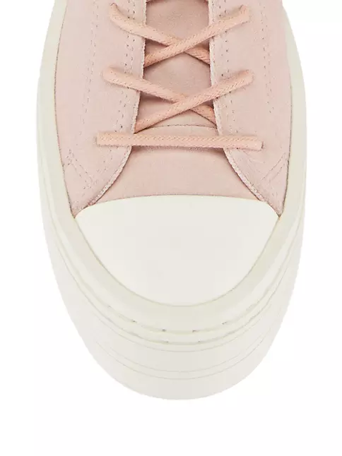 Converse Women's Chuck Taylor All Star Lift Platform Leather Hike High Top Casual Shoes in Pink/Pink Size 8.0