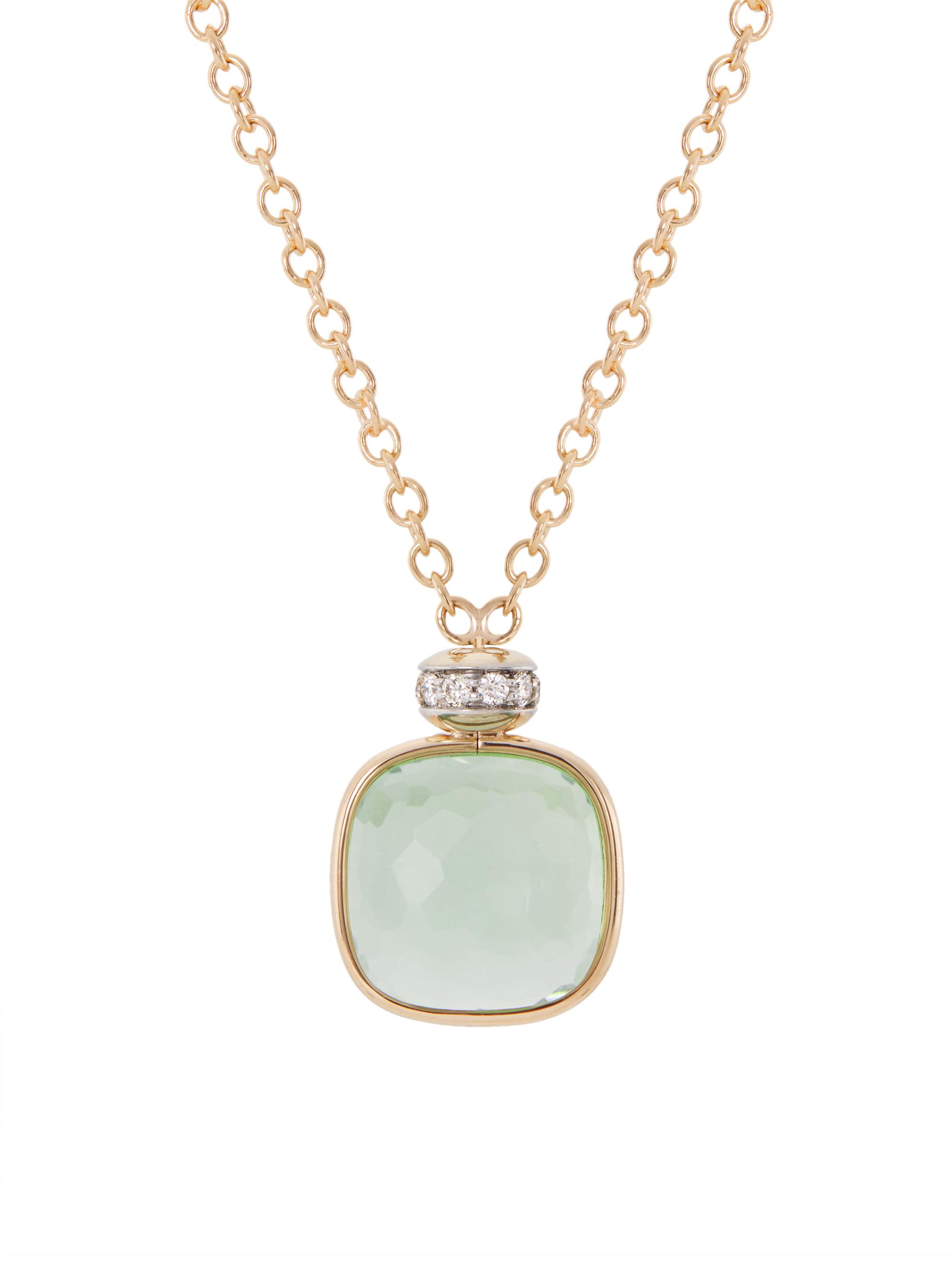 Pomellato Women's Nudo Two-Tone 18K Gold, Prasiolite & 0.1 TCW Diamond Pendant Necklace - Green