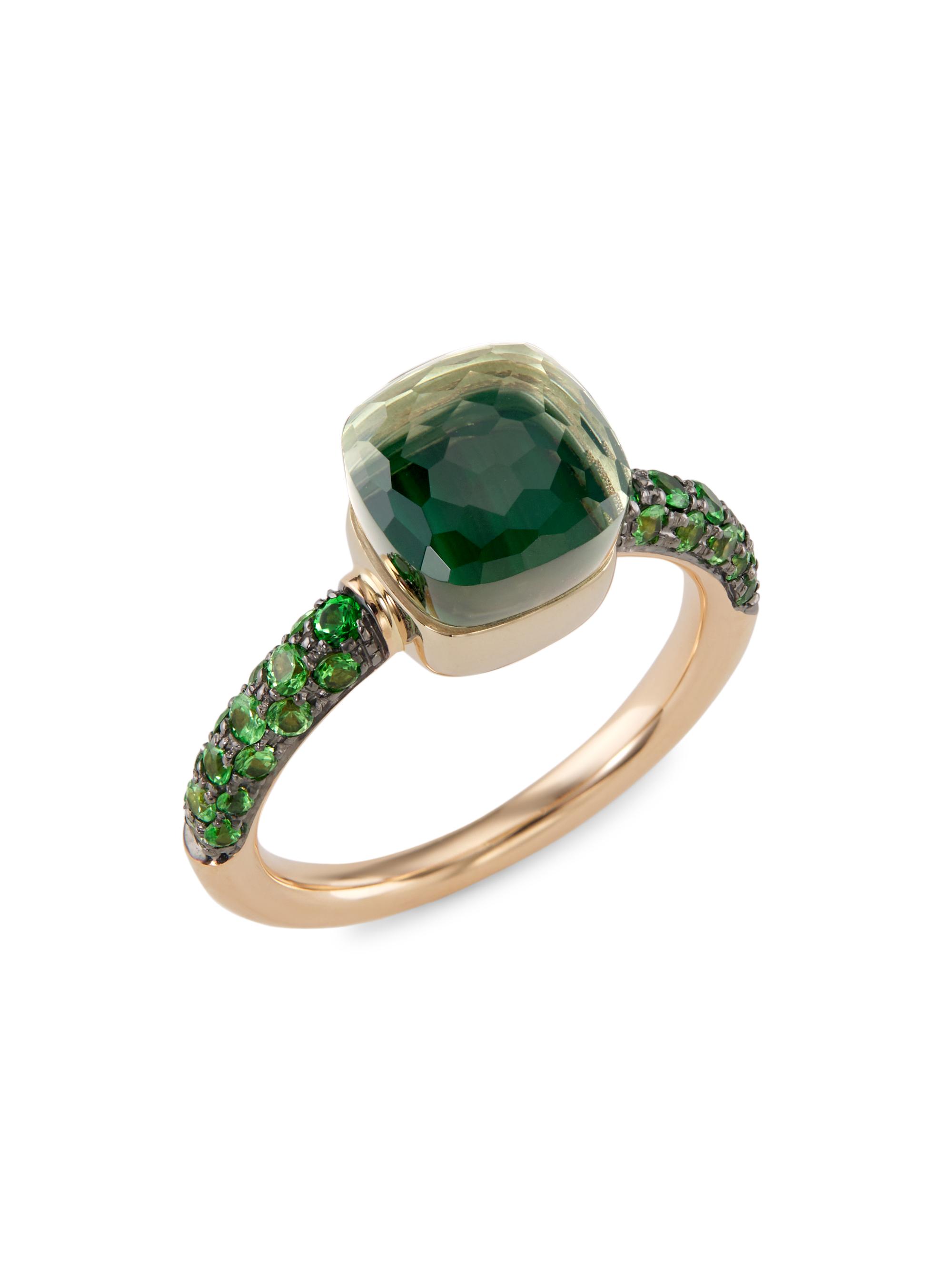 Pomellato Women's Nudo Petit Two-Tone 18K Gold & Multi-Gemstone Ring - Green