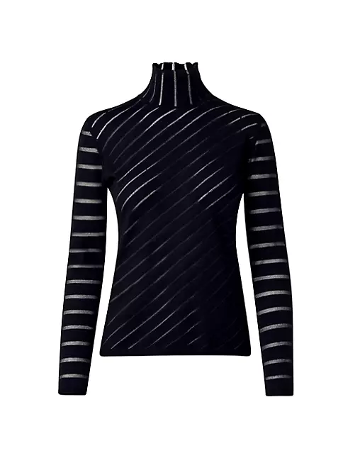 Shop Akris Transparent Diagonal Stripe Sweater | Saks Fifth Avenue