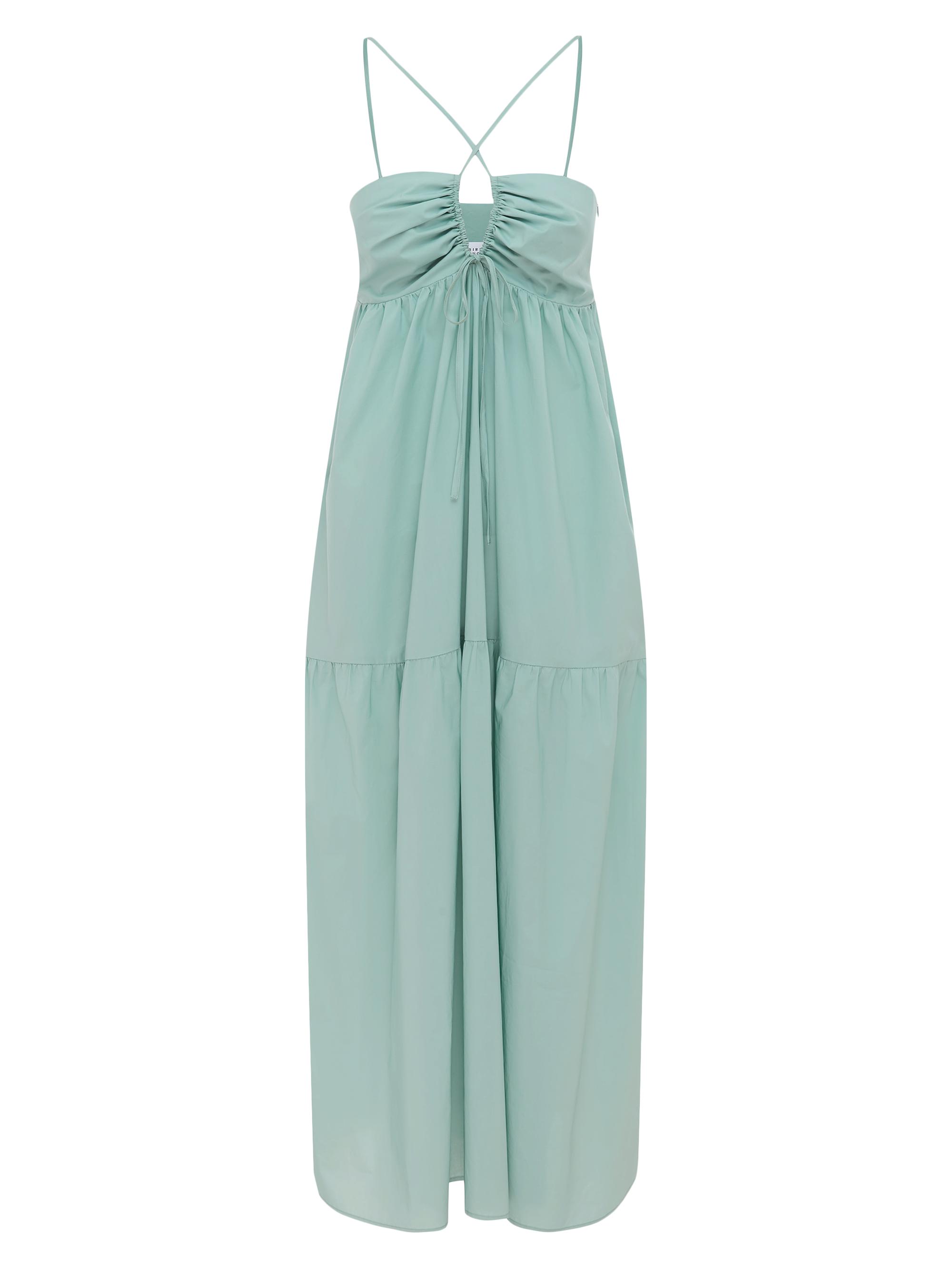 Bird & Knoll Women's Hana Cross-Over Keyhole Maxi Dress - Seafoam